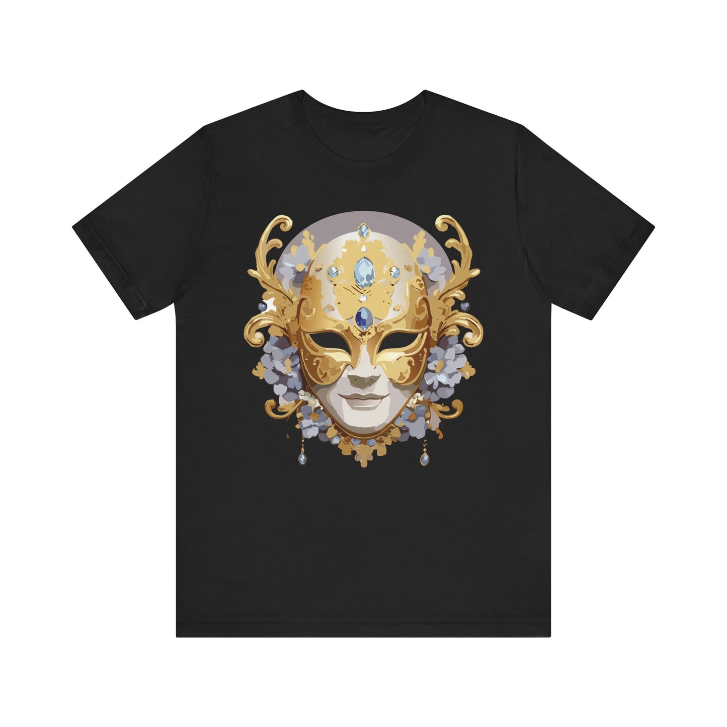 Mask Shirt, Shirt with Mask, Tee Shirt with Gold Face