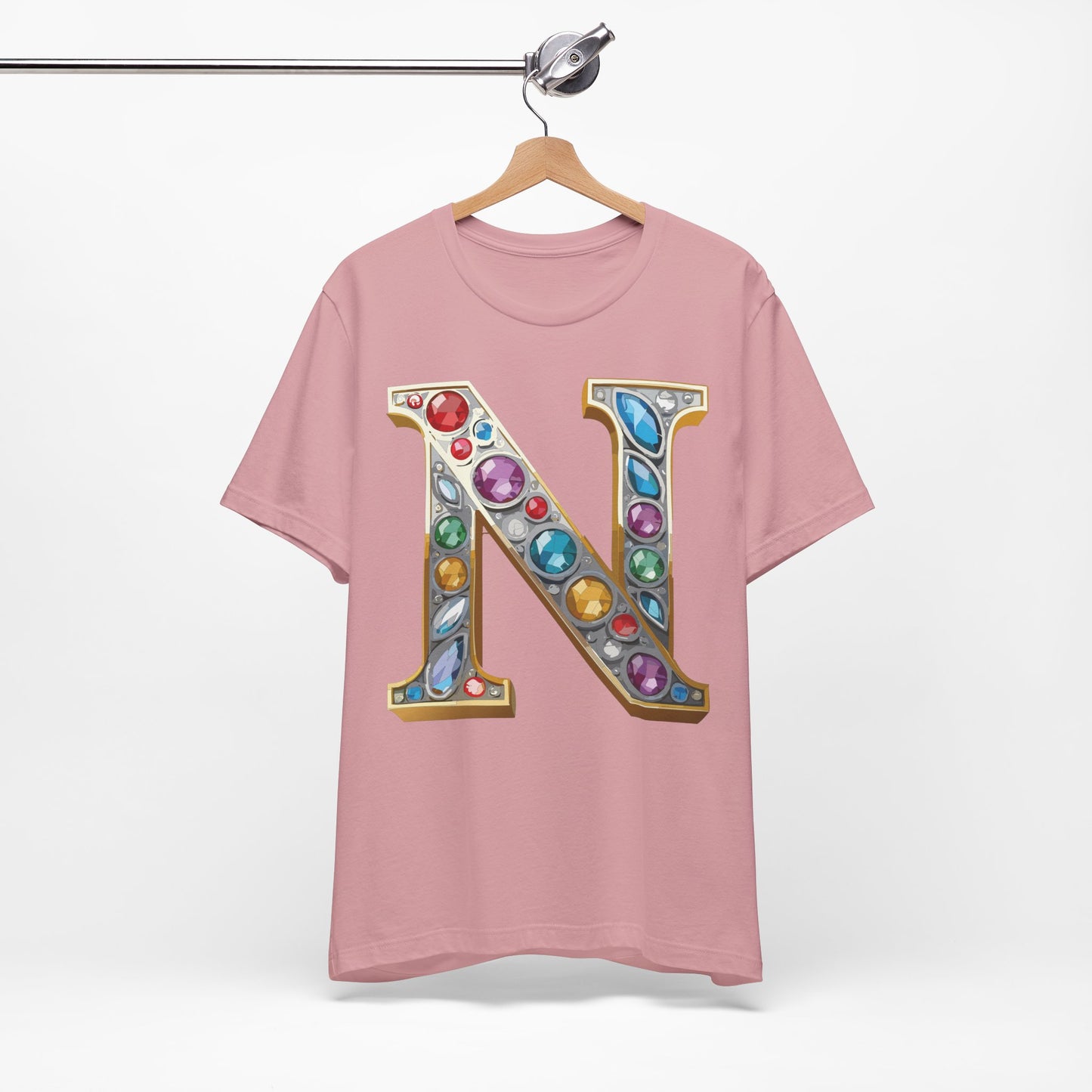 Letter Shirt, Shirt with Letters, Tee Shirt with Gold Letter, Shirt with Antique Letters