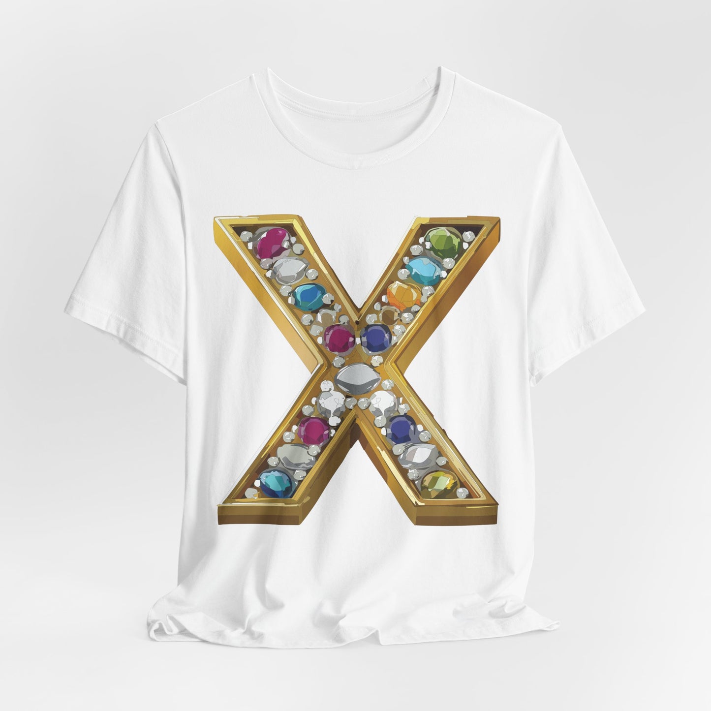 Letter Shirt, Shirt with Letters, Tee Shirt with Gold Letter, Shirt with Antique Letters