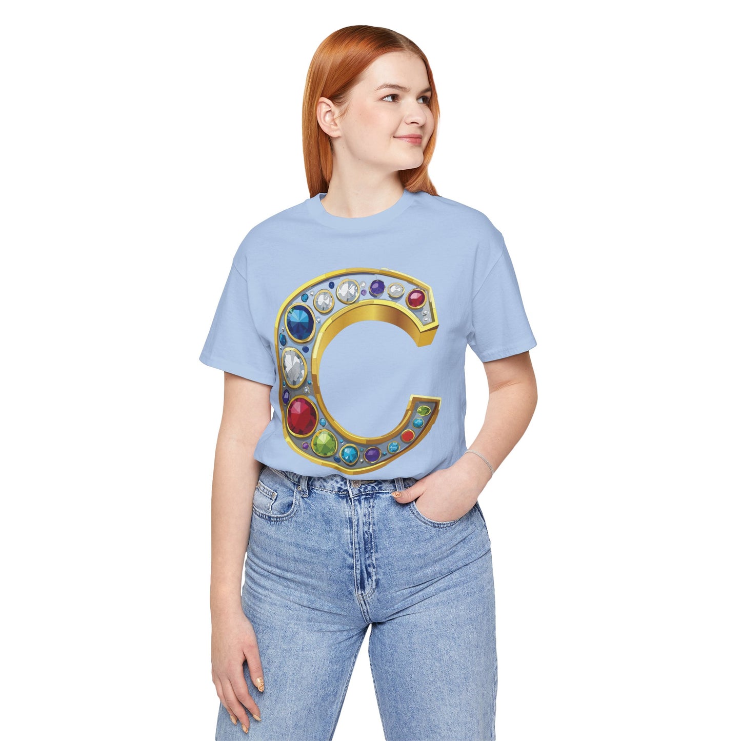 Letter Shirt, Shirt with Letters, Tee Shirt with Gold Letter, Shirt with Antique Letters