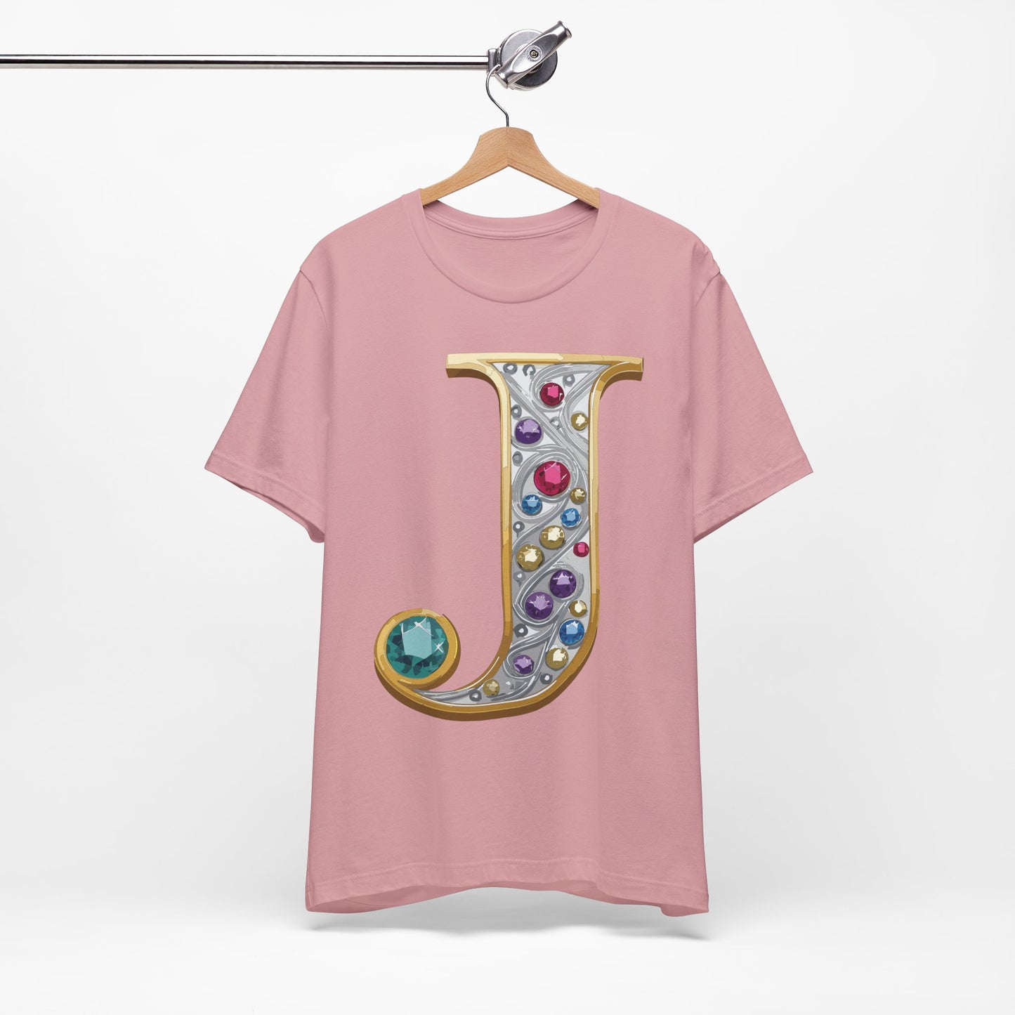 Letter Shirt, Shirt with Letters, Tee Shirt with Gold Letter, Shirt with Antique Letters