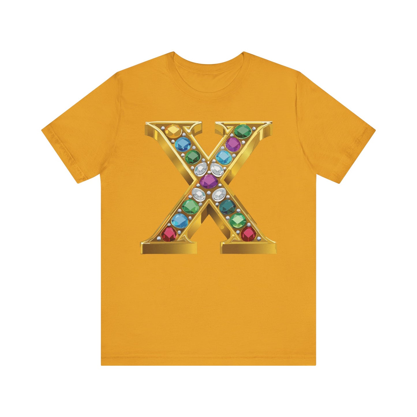 Letter Shirt, Shirt with Letters, Tee Shirt with Gold Letter, Shirt with Antique Letters
