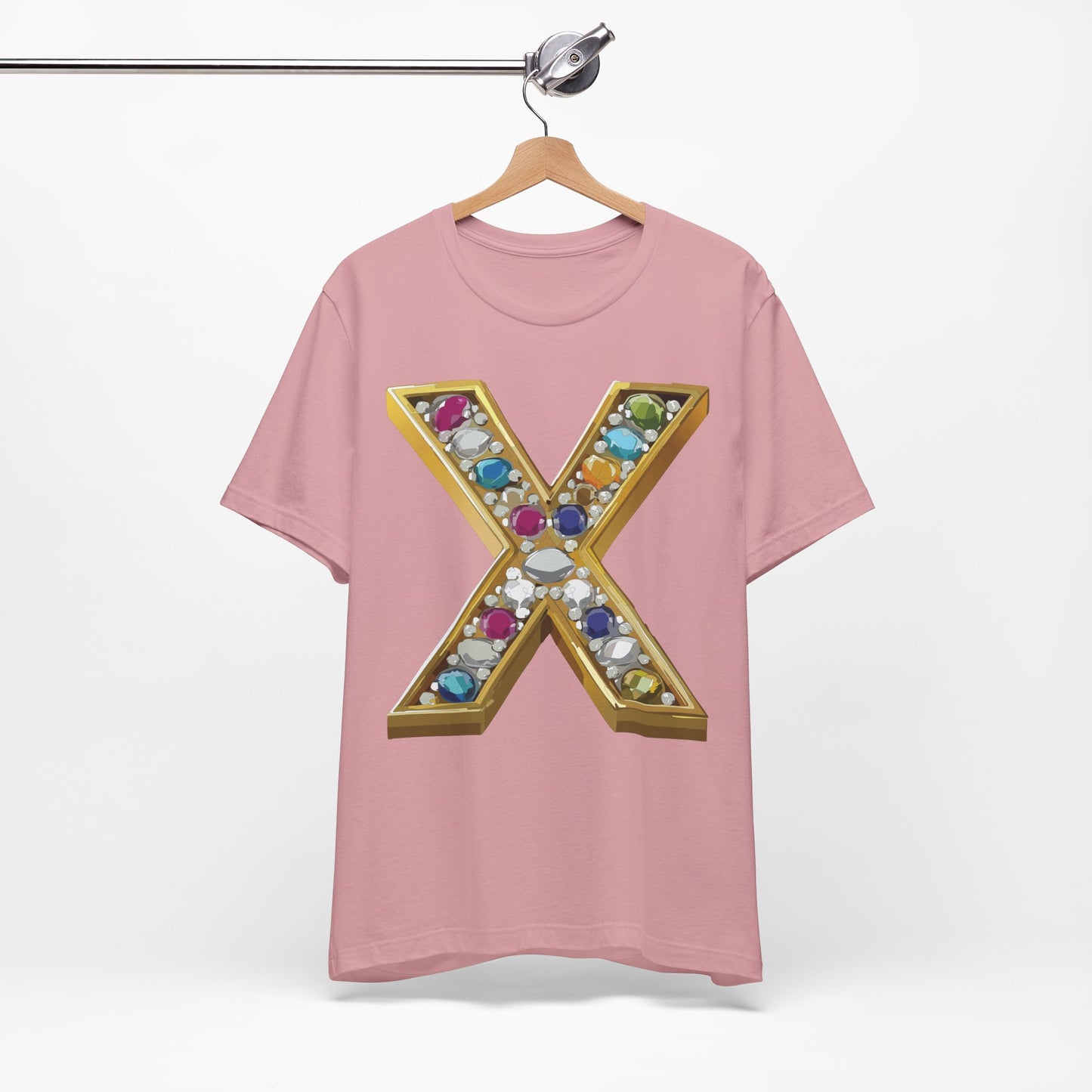 Letter Shirt, Shirt with Letters, Tee Shirt with Gold Letter, Shirt with Antique Letters