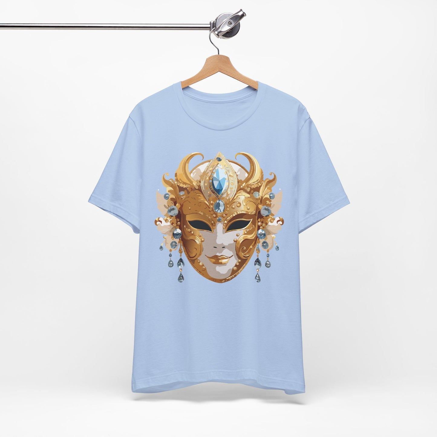 Mask Shirt, Shirt with Mask, Tee Shirt with Gold Face