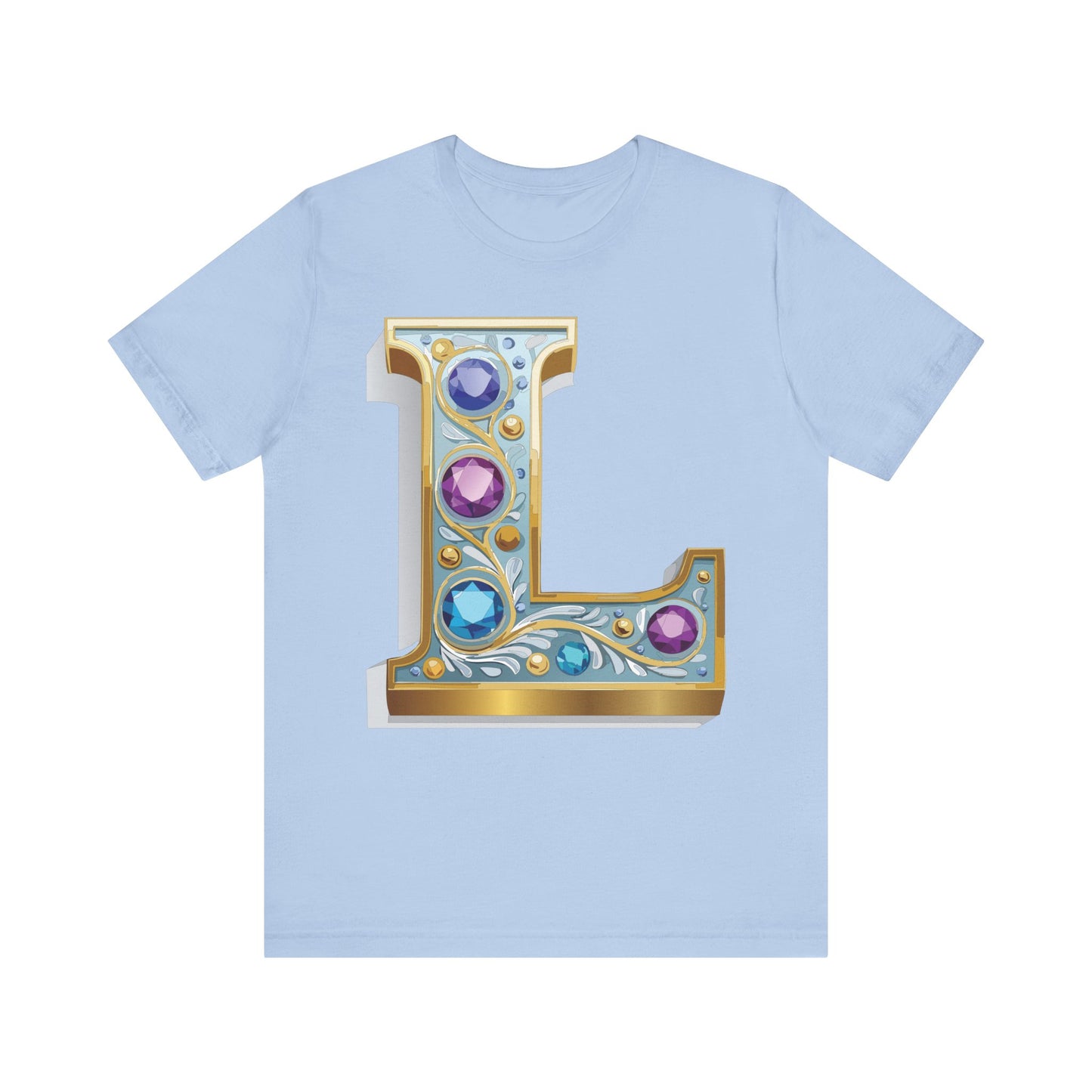 Letter Shirt, Shirt with Letters, Tee Shirt with Gold Letter, Shirt with Antique Letters