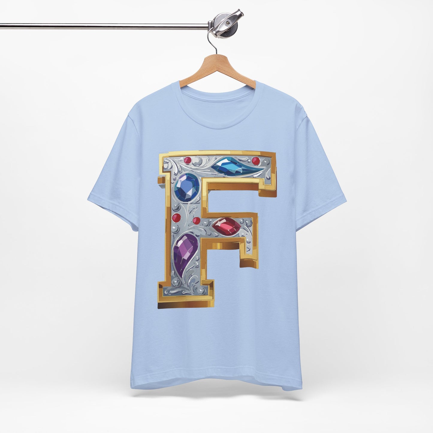 Letter Shirt, Shirt with Letters, Tee Shirt with Gold Letter, Shirt with Antique Letters