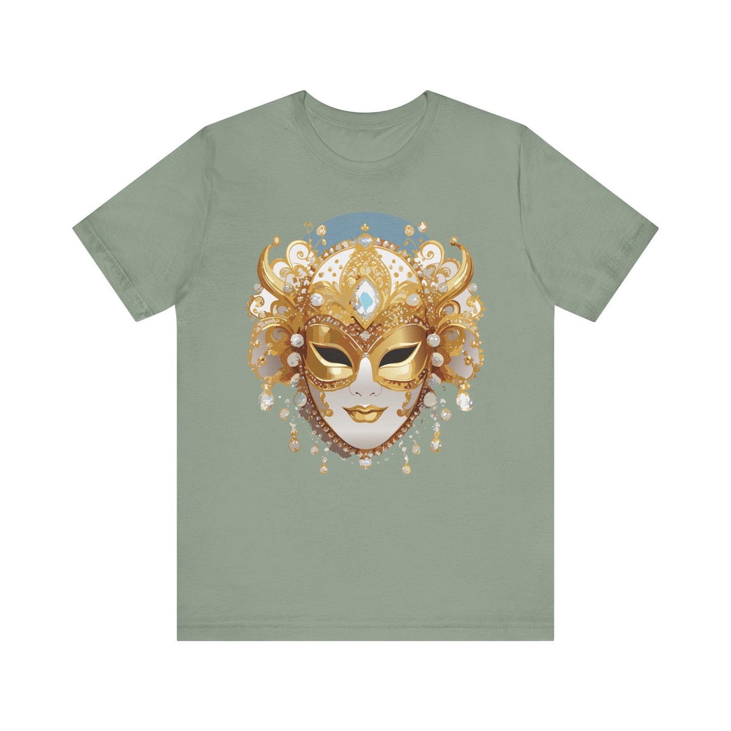 Mask Shirt, Shirt with Mask, Tee Shirt with Gold Face