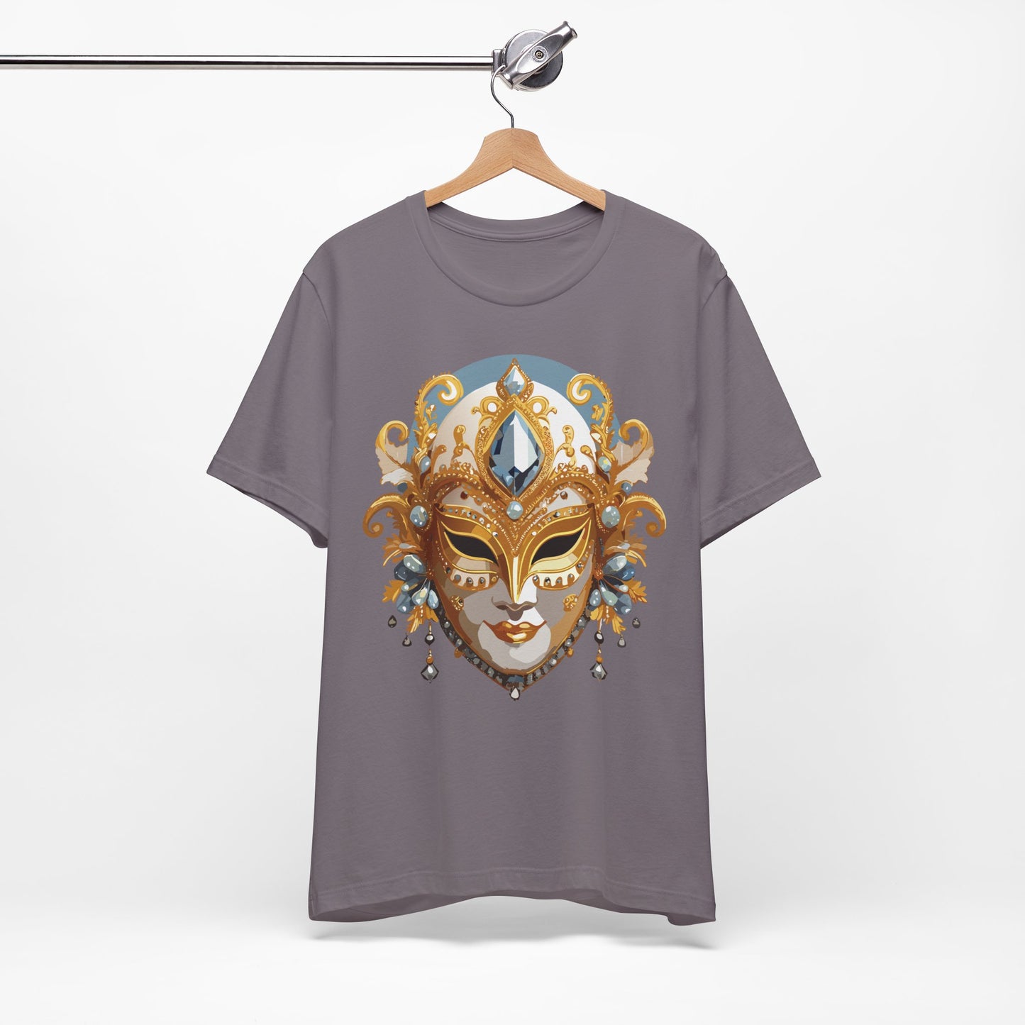 Mask Shirt, Shirt with Mask, Tee Shirt with Gold Face