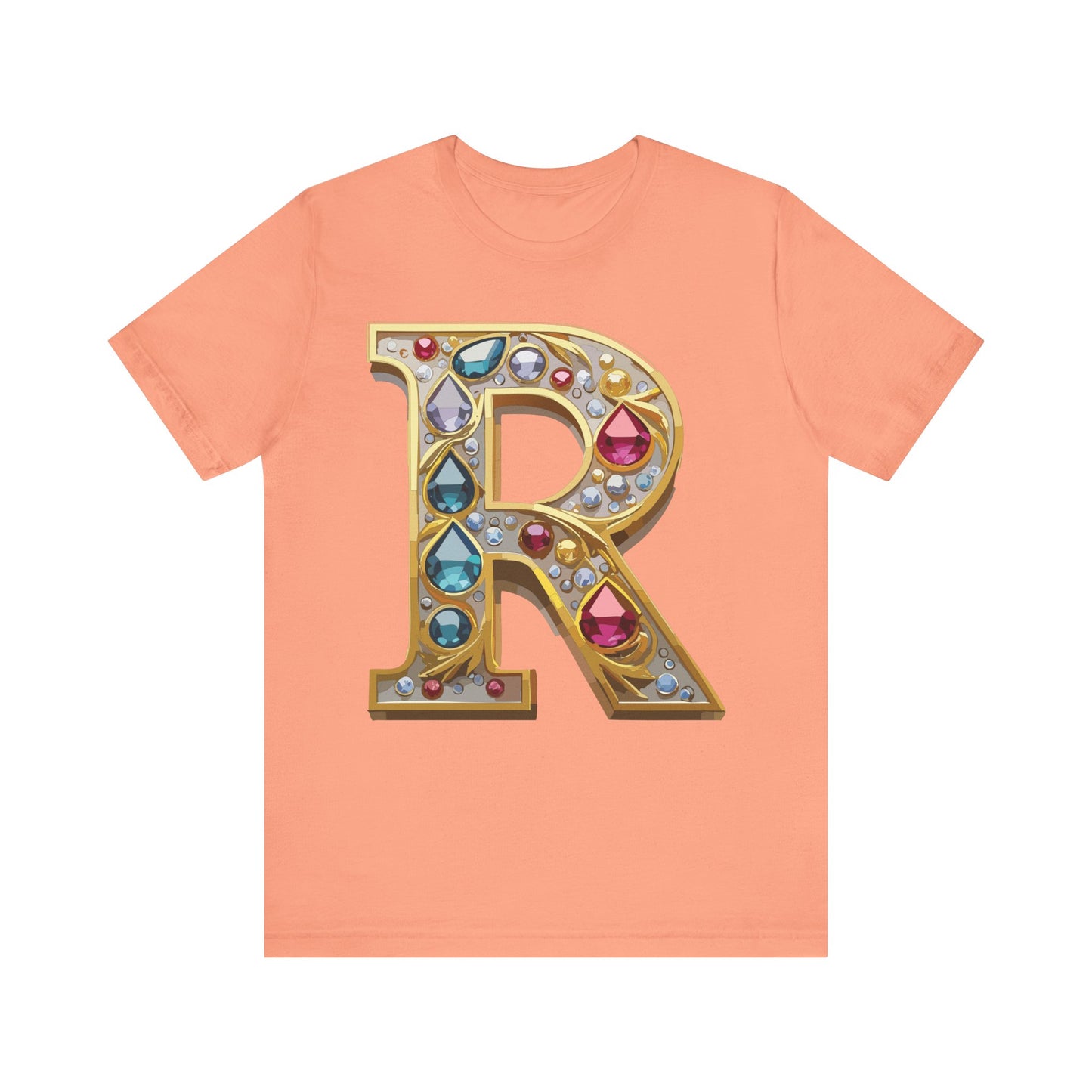 Letter Shirt, Shirt with Letters, Tee Shirt with Gold Letter, Shirt with Antique Letters