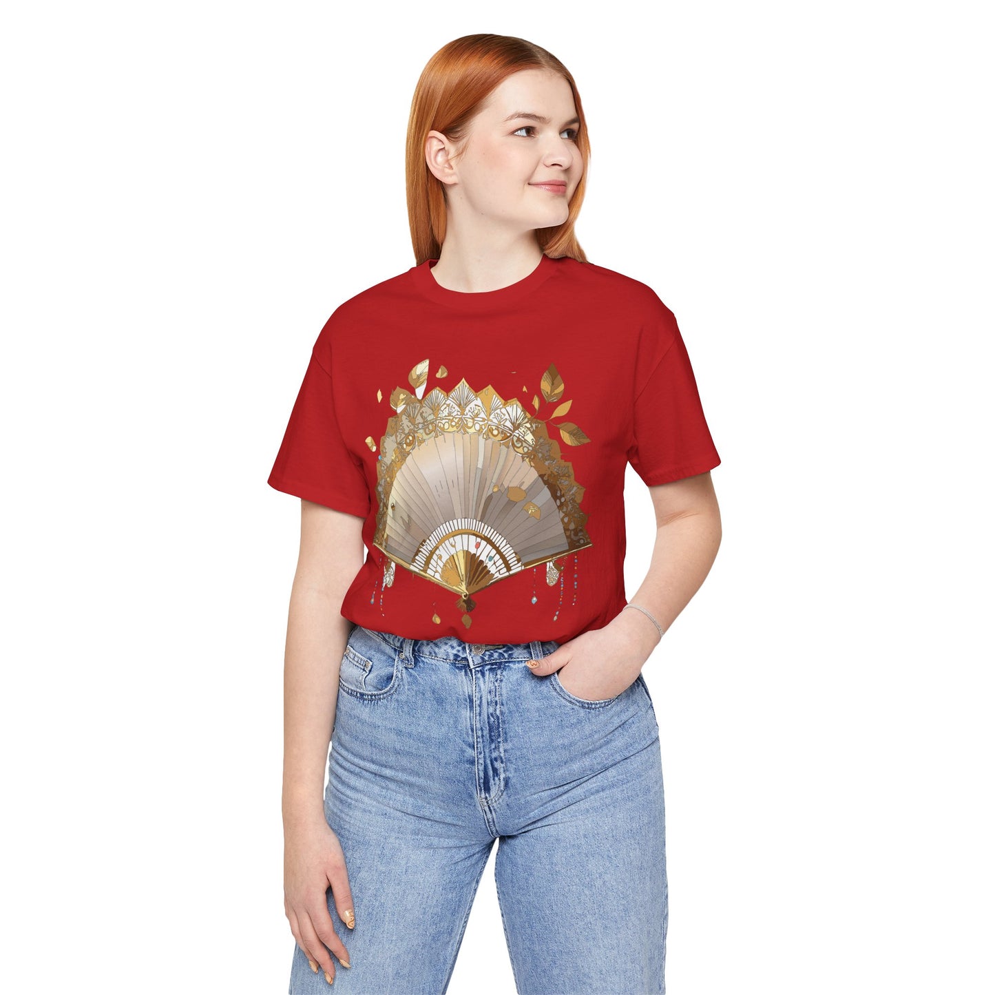 Fan shirt, Shirt with Fan, Tee Shirt with Gold Blower