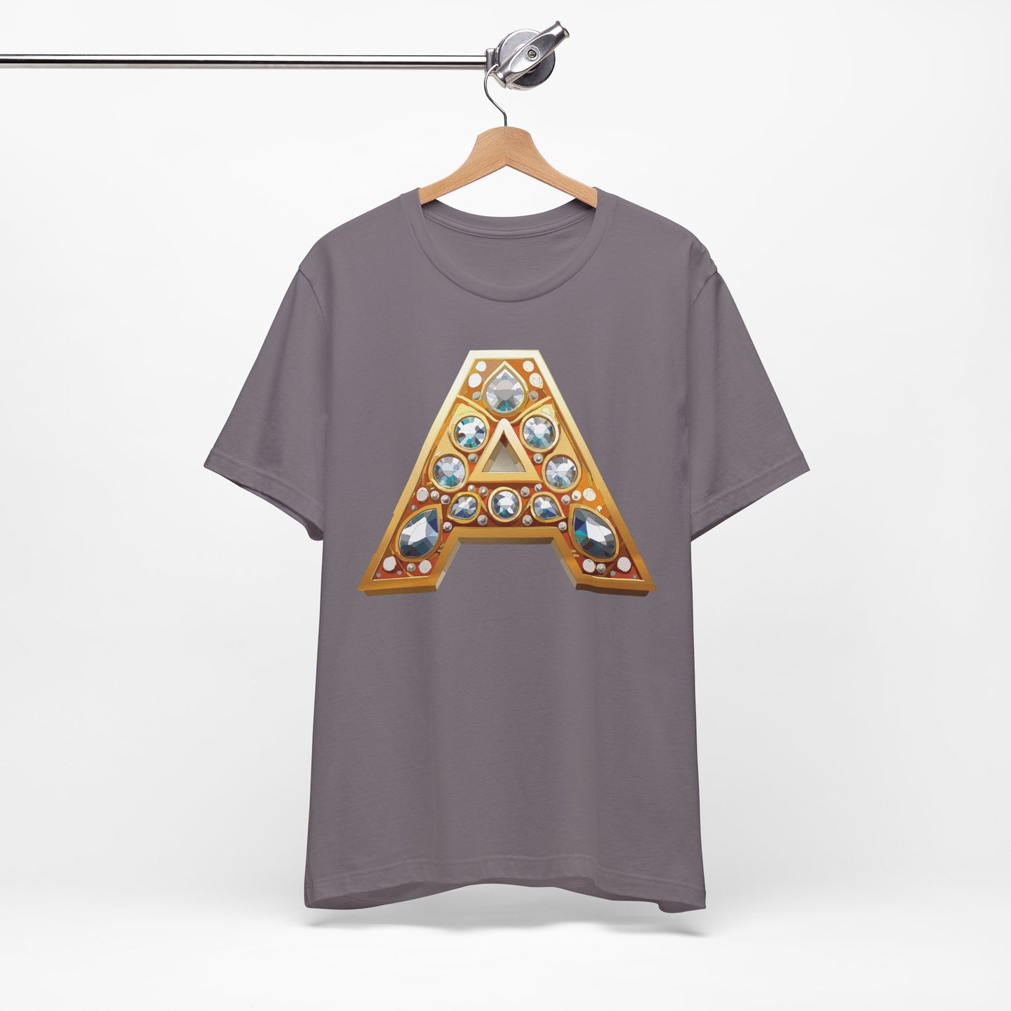 Letter Shirt, Shirt with Letters, Tee Shirt with Gold Letter, Shirt with Antique Letters