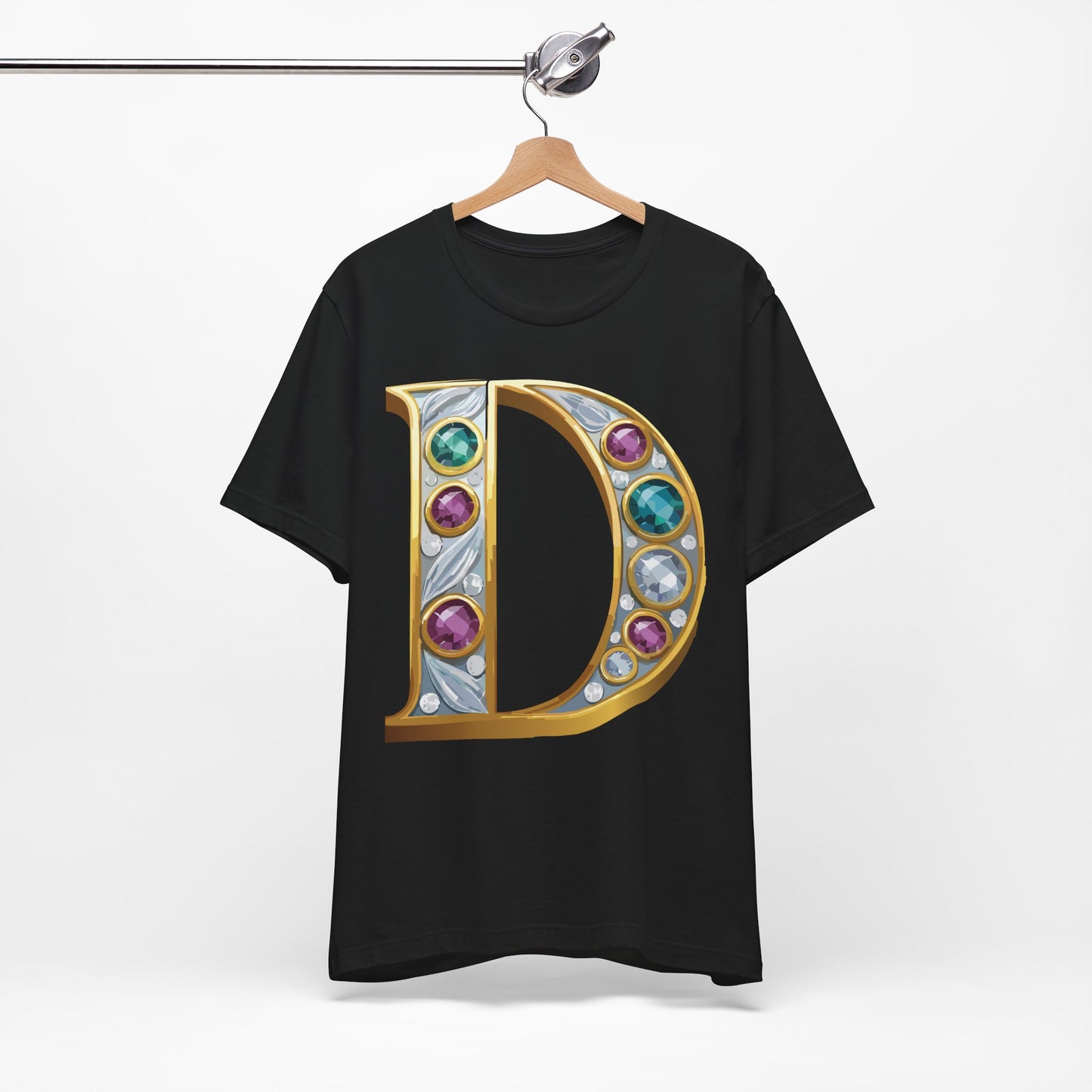 Letter Shirt, Shirt with Letters, Tee Shirt with Gold Letter, Shirt with Antique Letters