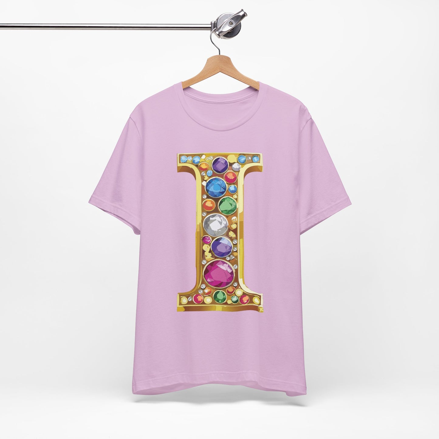Letter Shirt, Shirt with Letters, Tee Shirt with Gold Letter, Shirt with Antique Letters