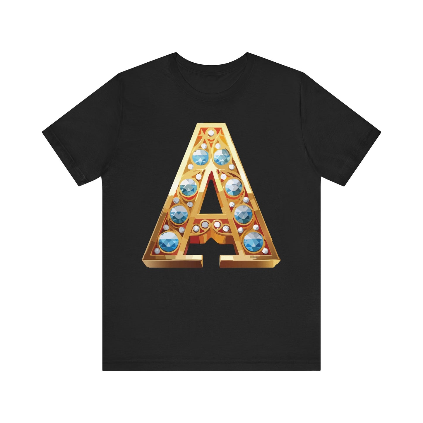 Letter Shirt, Shirt with Letters, Tee Shirt with Gold Letter, Shirt with Antique Letters