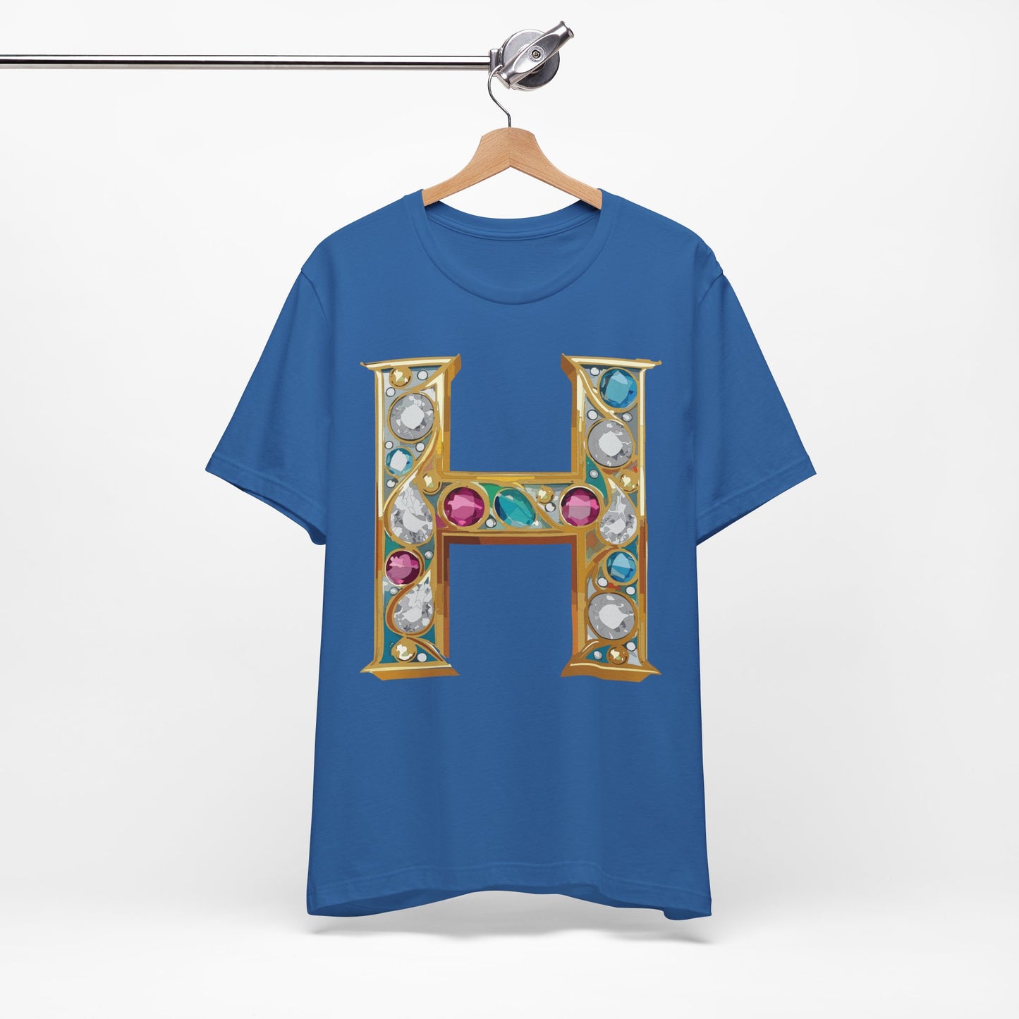 Letter Shirt, Shirt with Letters, Tee Shirt with Gold Letter, Shirt with Antique Letters