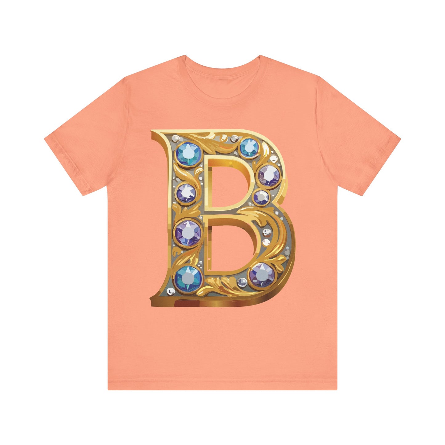 Letter Shirt, Shirt with Letters, Tee Shirt with Gold Letter, Shirt with Antique Letters