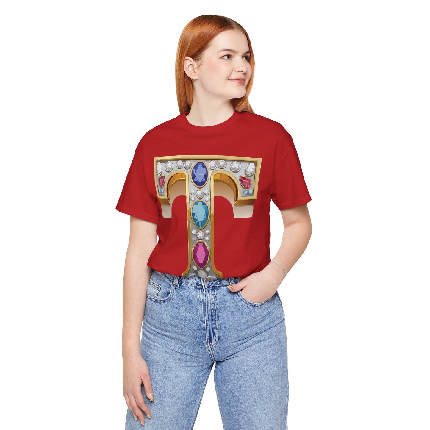 Letter Shirt, Shirt with Letters, Tee Shirt with Gold Letter, Shirt with Antique Letters