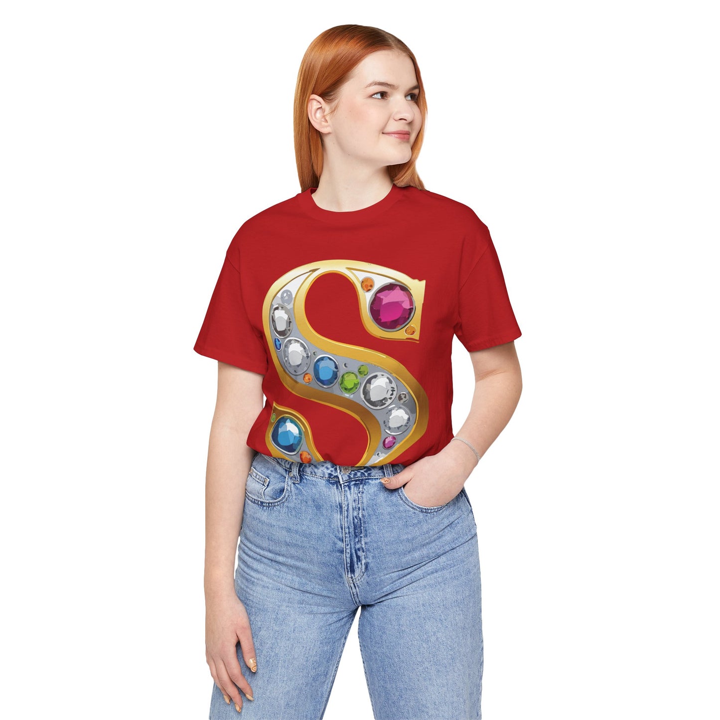 Letter Shirt, Shirt with Letters, Tee Shirt with Gold Letter, Shirt with Antique Letters