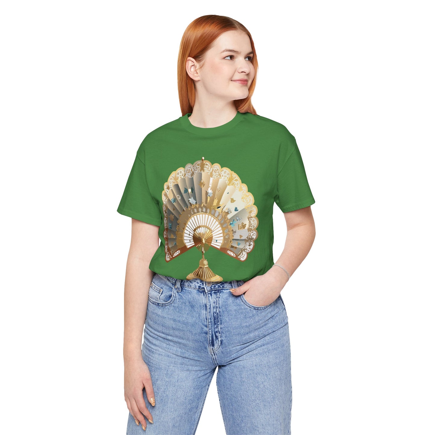 Fan shirt, Shirt with Fan, Tee Shirt with Gold Blower