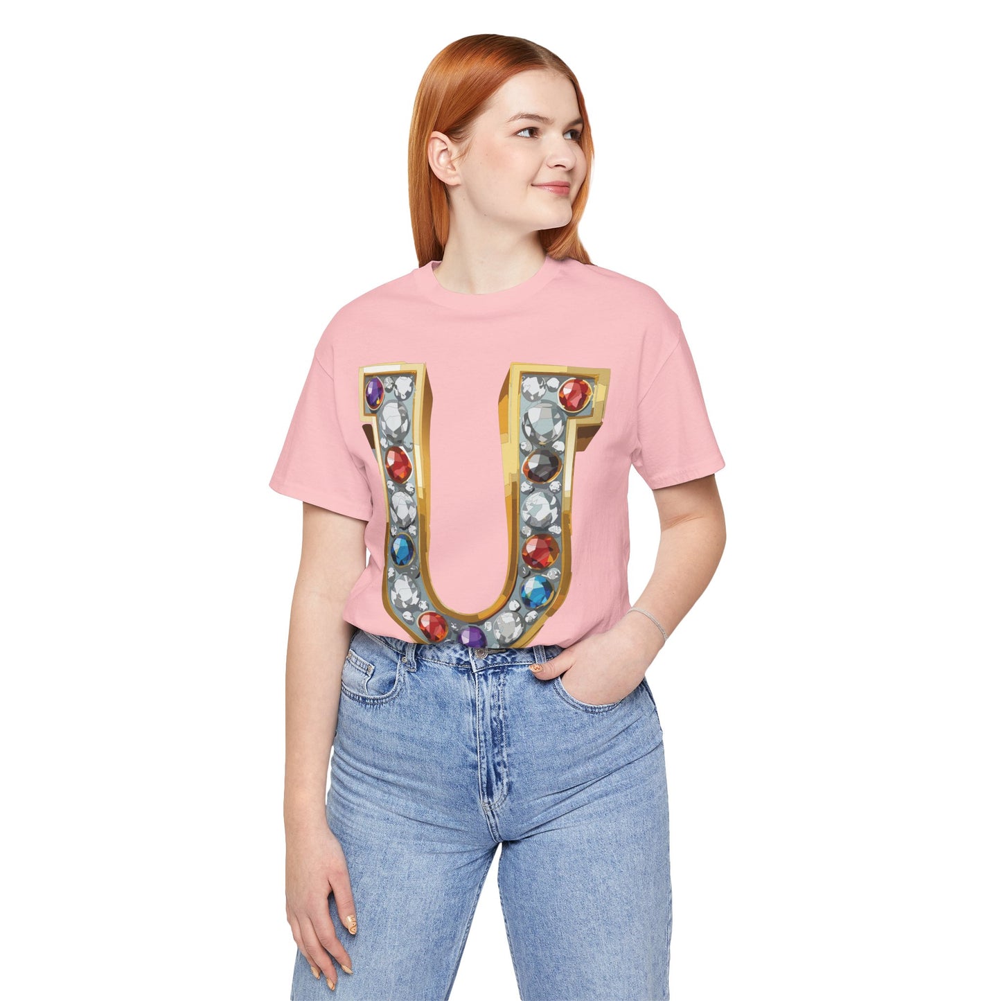 Letter Shirt, Shirt with Letters, Tee Shirt with Gold Letter, Shirt with Antique Letters