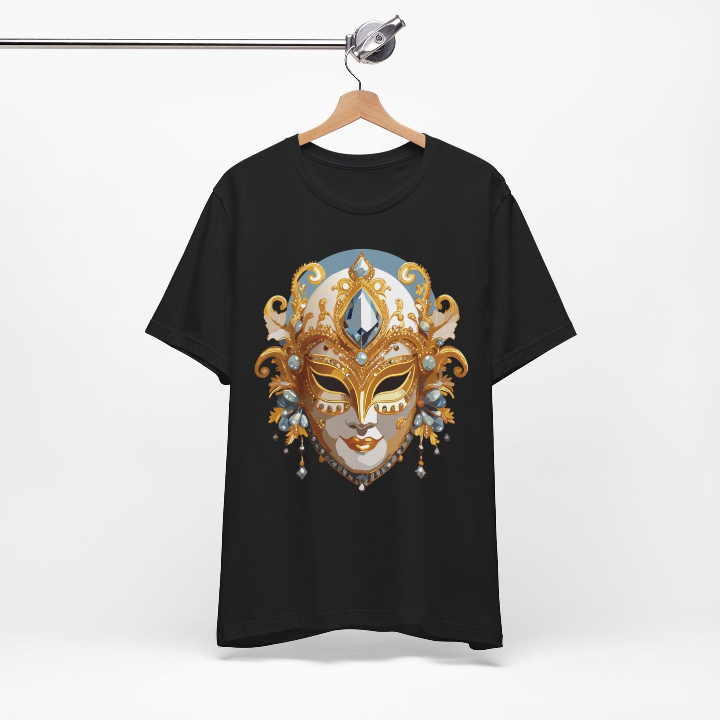 Mask Shirt, Shirt with Mask, Tee Shirt with Gold Face
