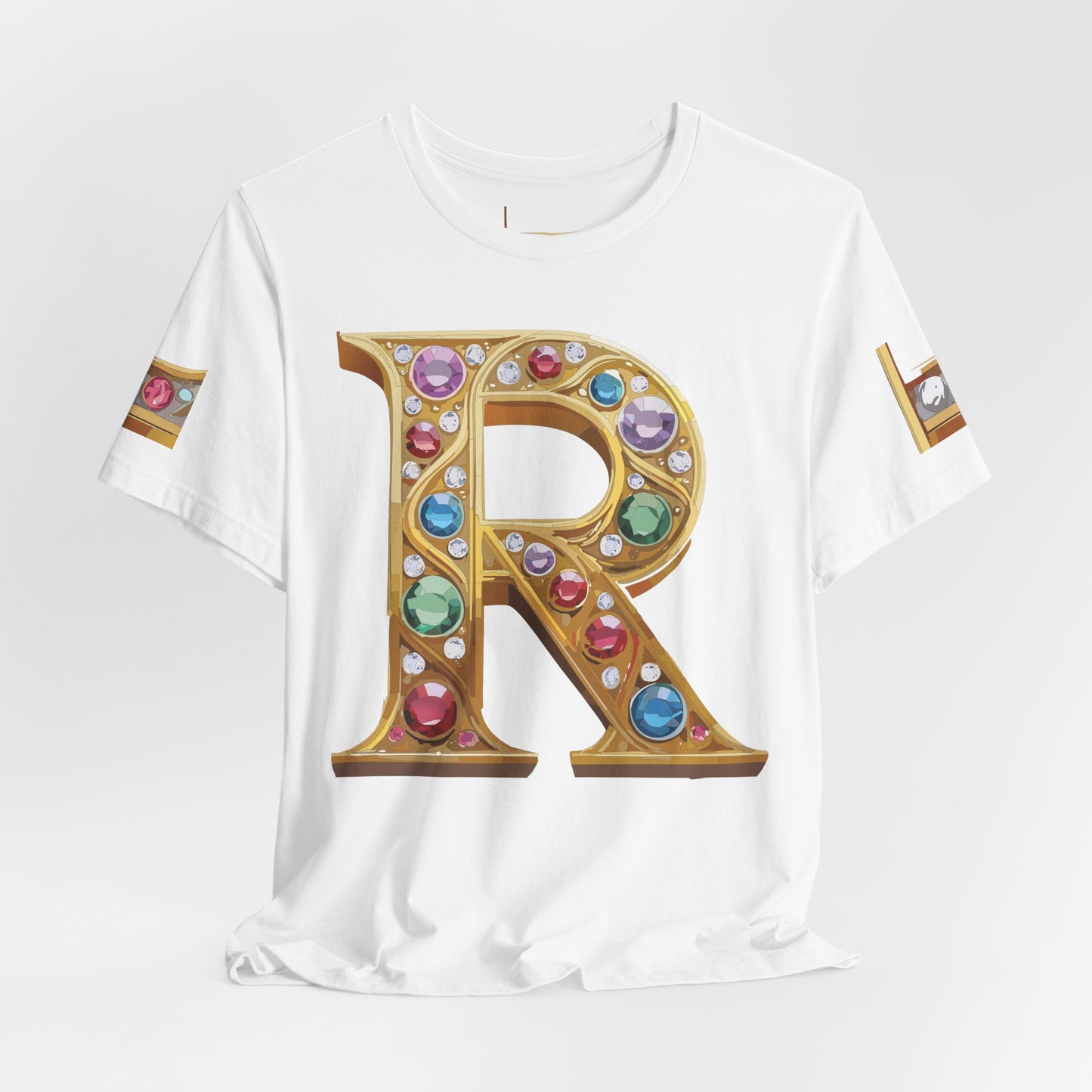 Letter Shirt, Shirt with Letters, Tee Shirt with Gold Letter, Shirt with Antique Letters