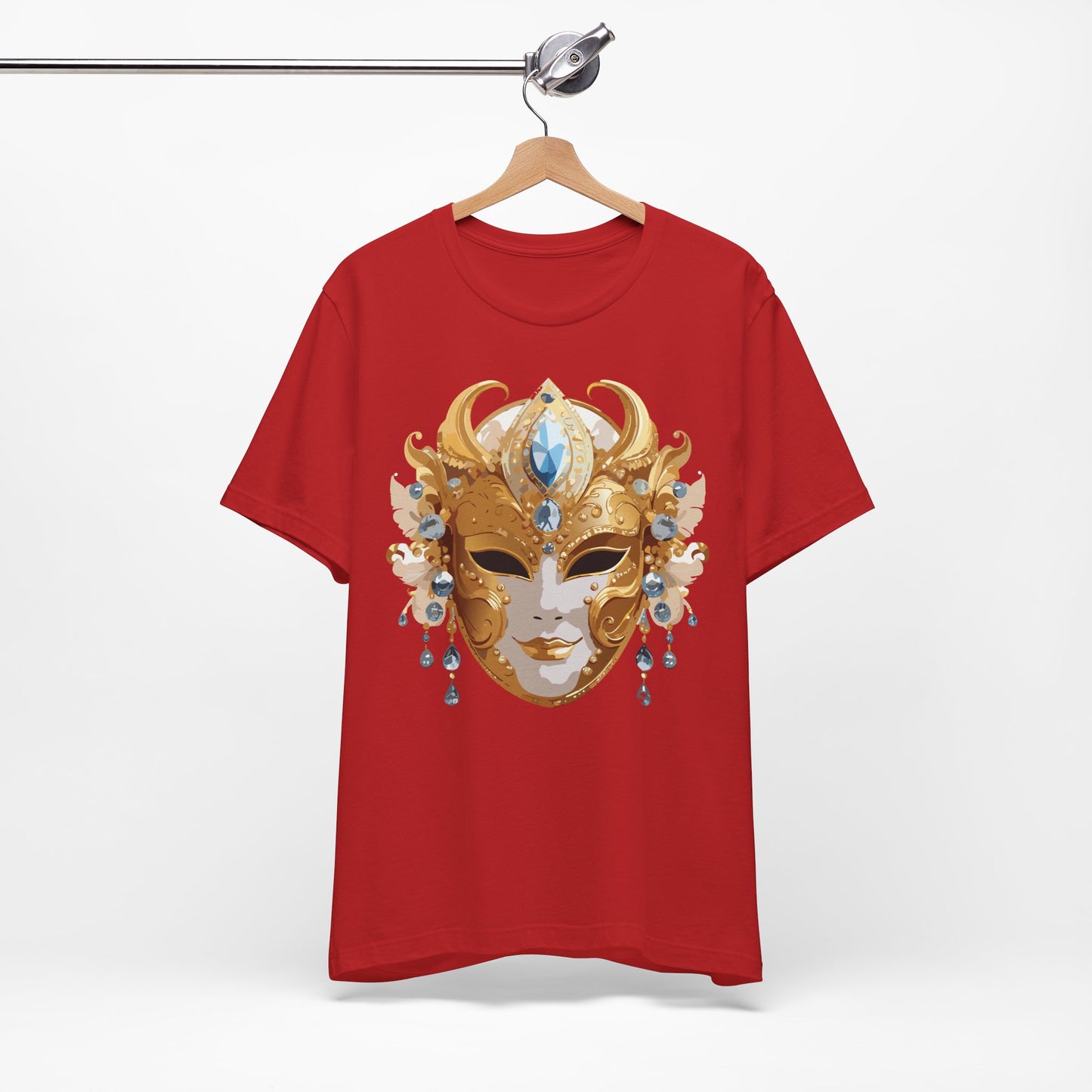 Mask Shirt, Shirt with Mask, Tee Shirt with Gold Face