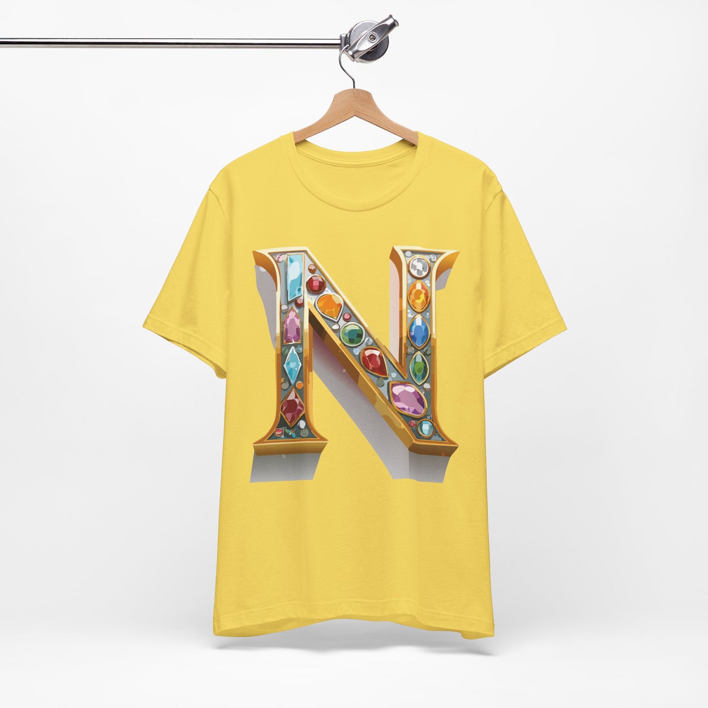 Letter Shirt, Shirt with Letters, Tee Shirt with Gold Letter, Shirt with Antique Letters