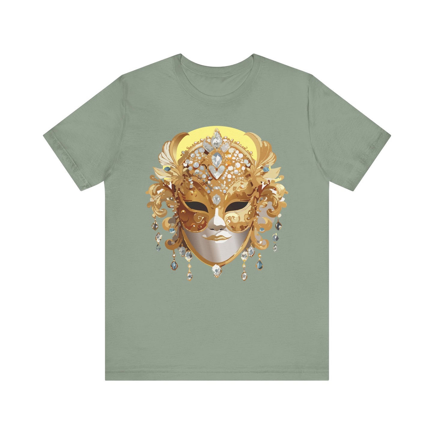 Mask Shirt, Shirt with Mask, Tee Shirt with Gold Face