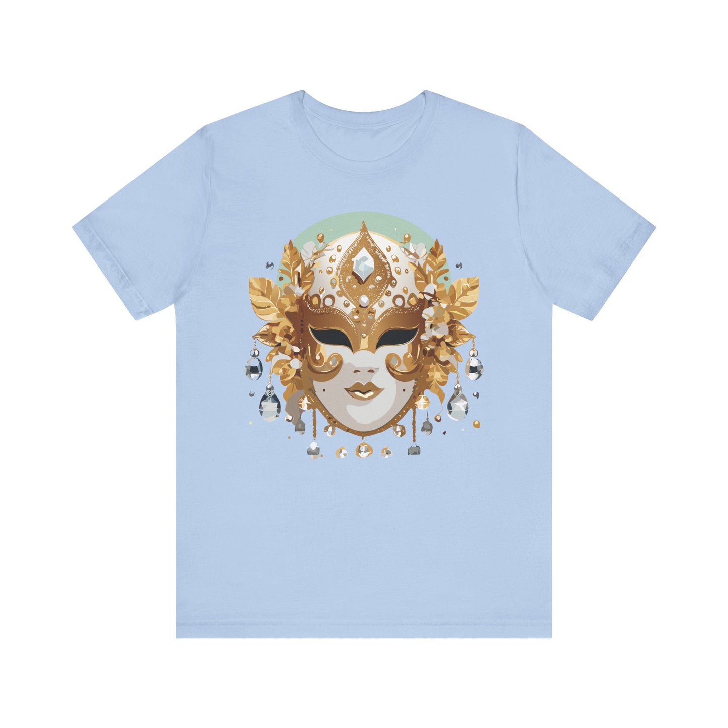 Mask Shirt, Shirt with Mask, Tee Shirt with Gold Face