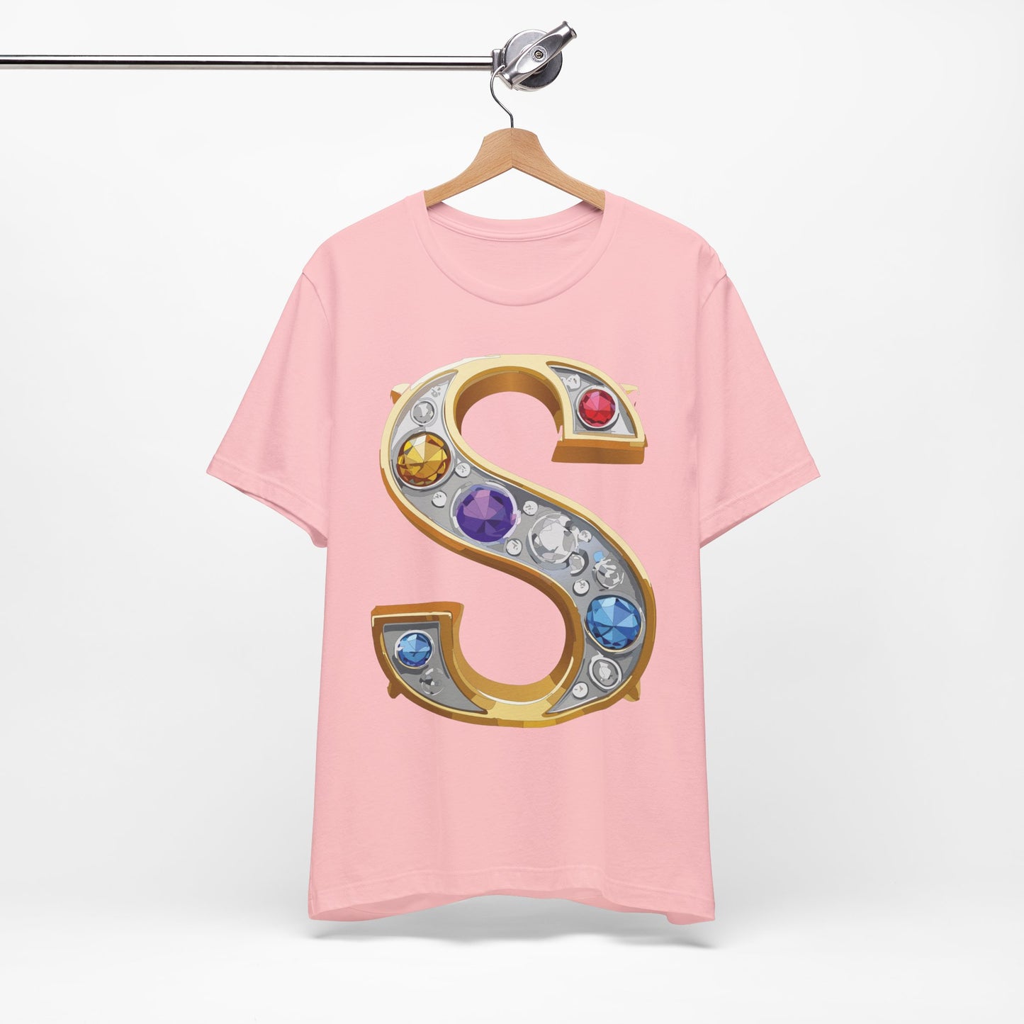Letter Shirt, Shirt with Letters, Tee Shirt with Gold Letter, Shirt with Antique Letters