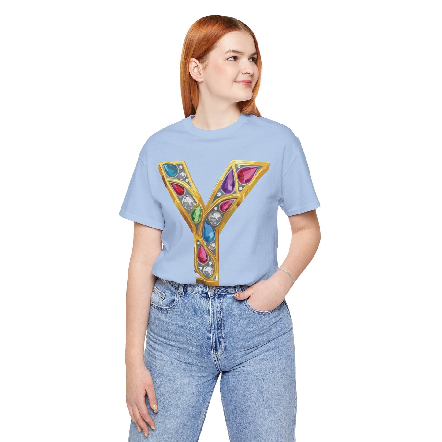 Letter Shirt, Shirt with Letters, Tee Shirt with Gold Letter, Shirt with Antique Letters