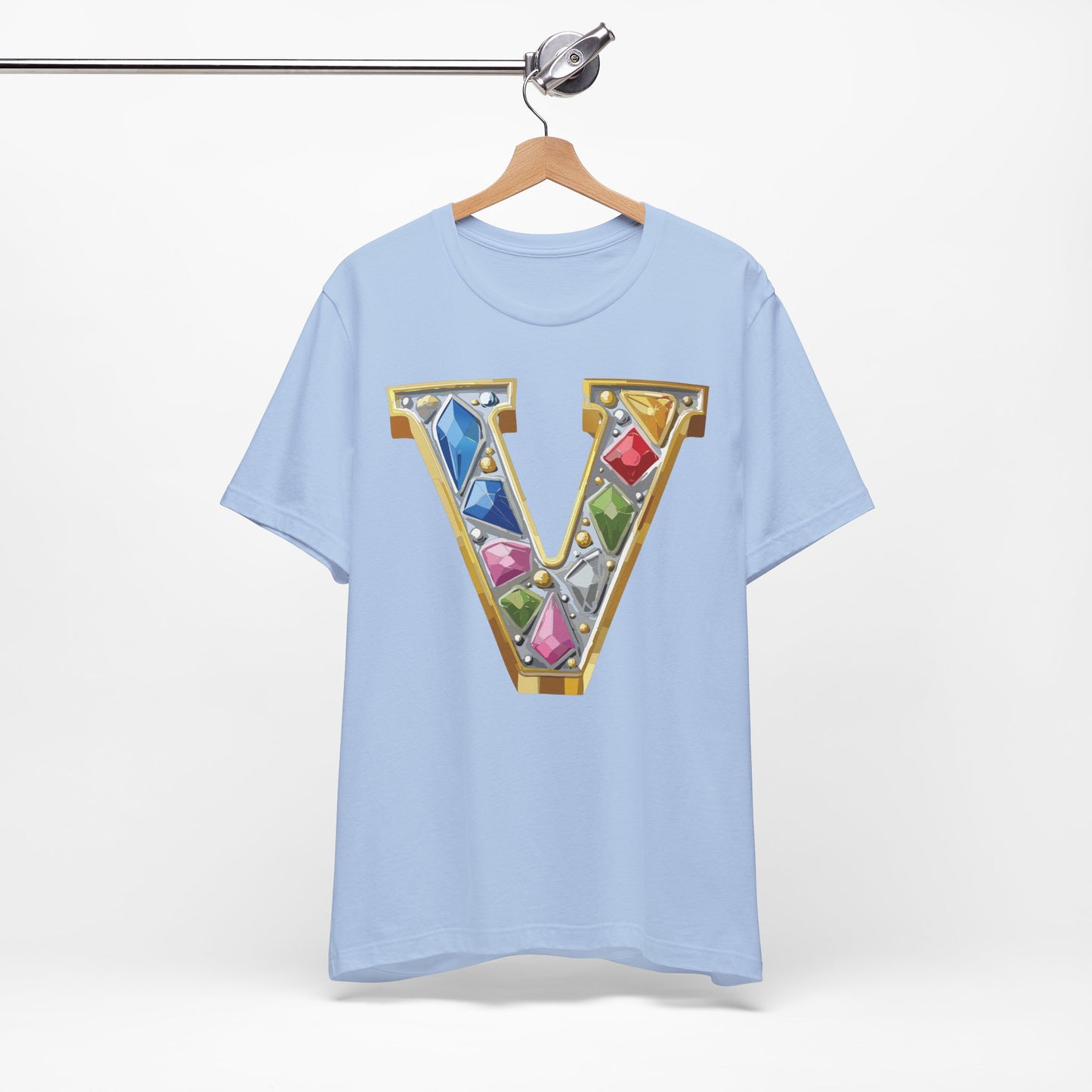 Letter Shirt, Shirt with Letters, Tee Shirt with Gold Letter, Shirt with Antique Letters