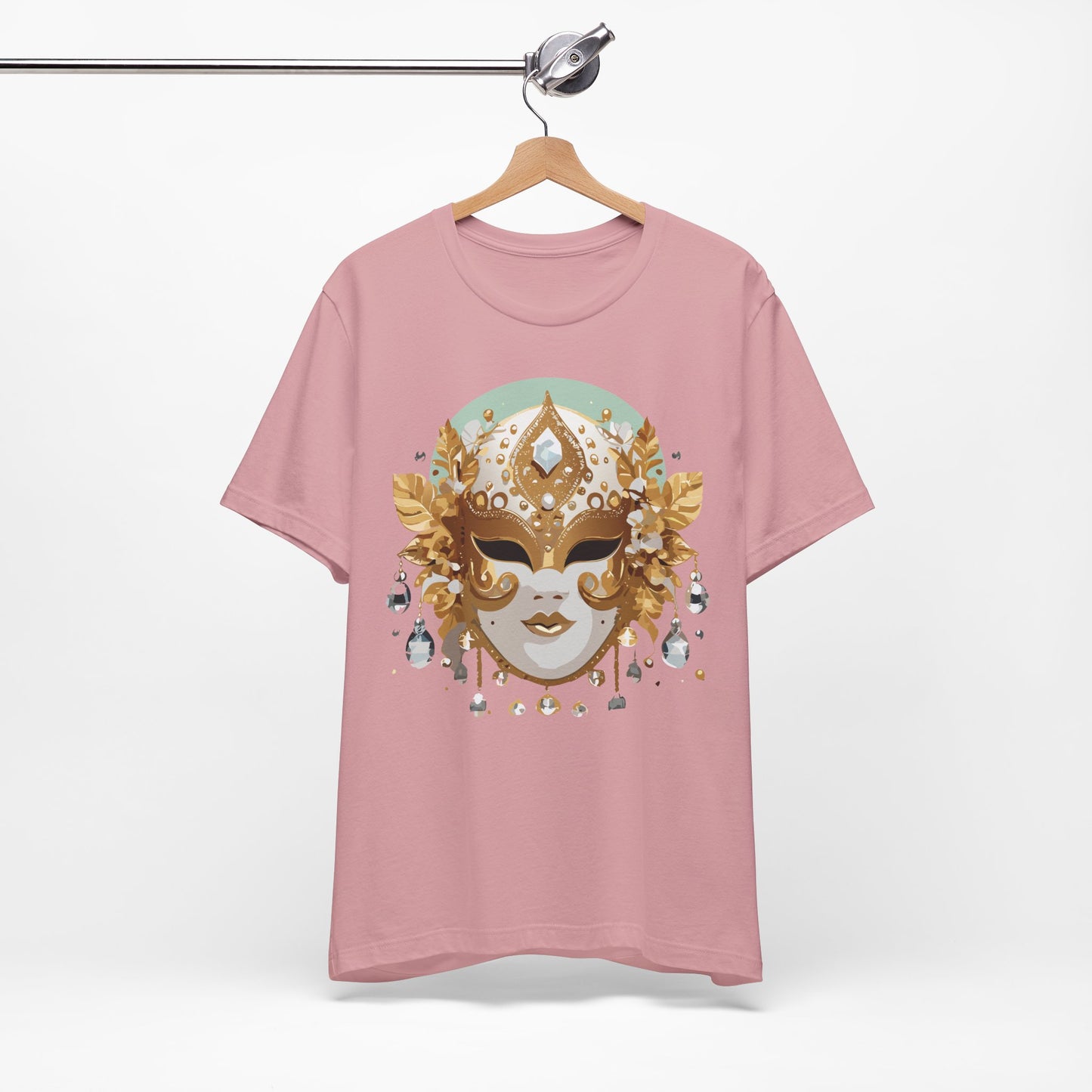 Mask Shirt, Shirt with Mask, Tee Shirt with Gold Face