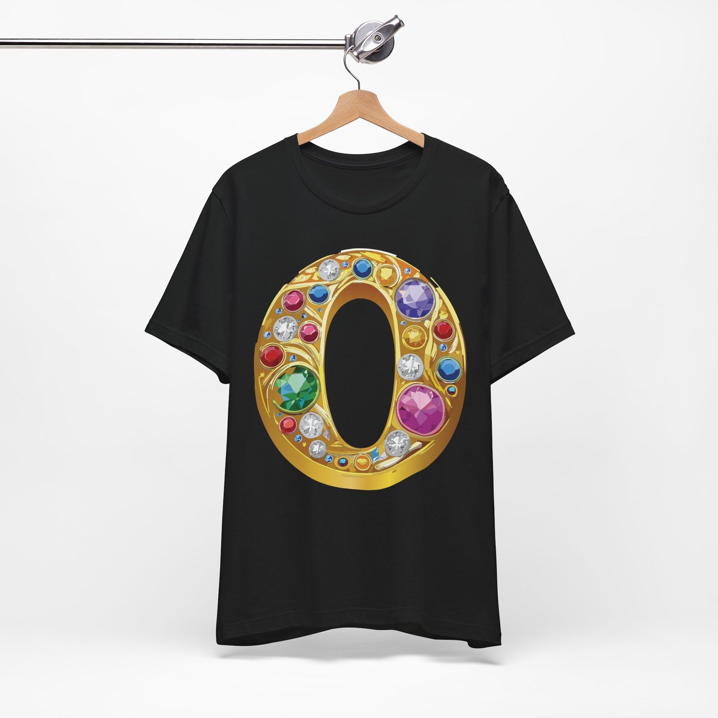 Letter Shirt, Shirt with Letters, Tee Shirt with Gold Letter, Shirt with Antique Letters
