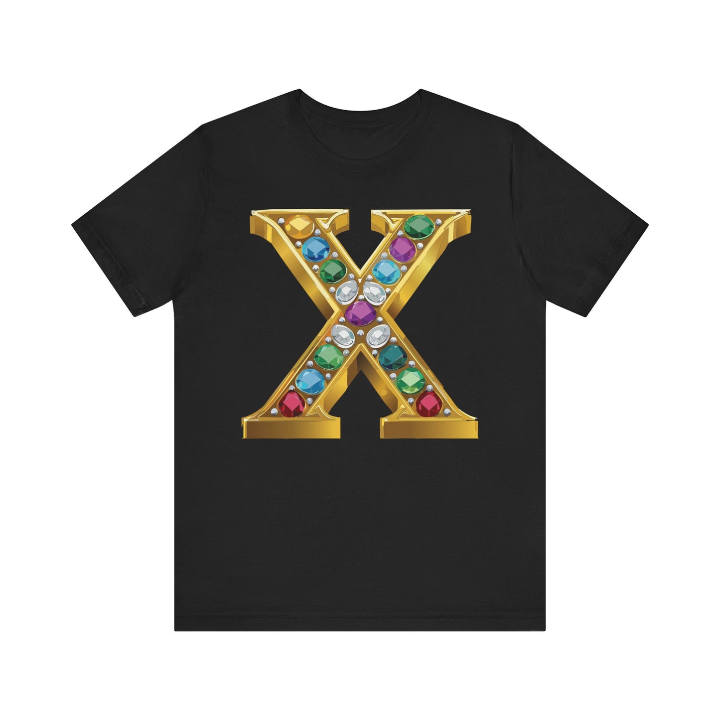 Letter Shirt, Shirt with Letters, Tee Shirt with Gold Letter, Shirt with Antique Letters