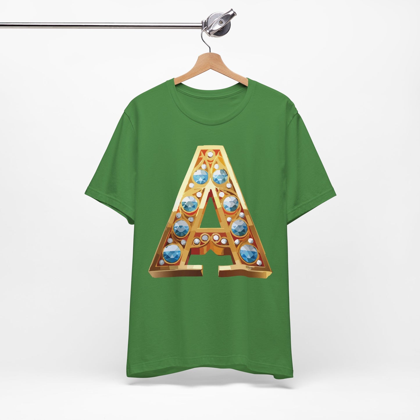 Letter Shirt, Shirt with Letters, Tee Shirt with Gold Letter, Shirt with Antique Letters