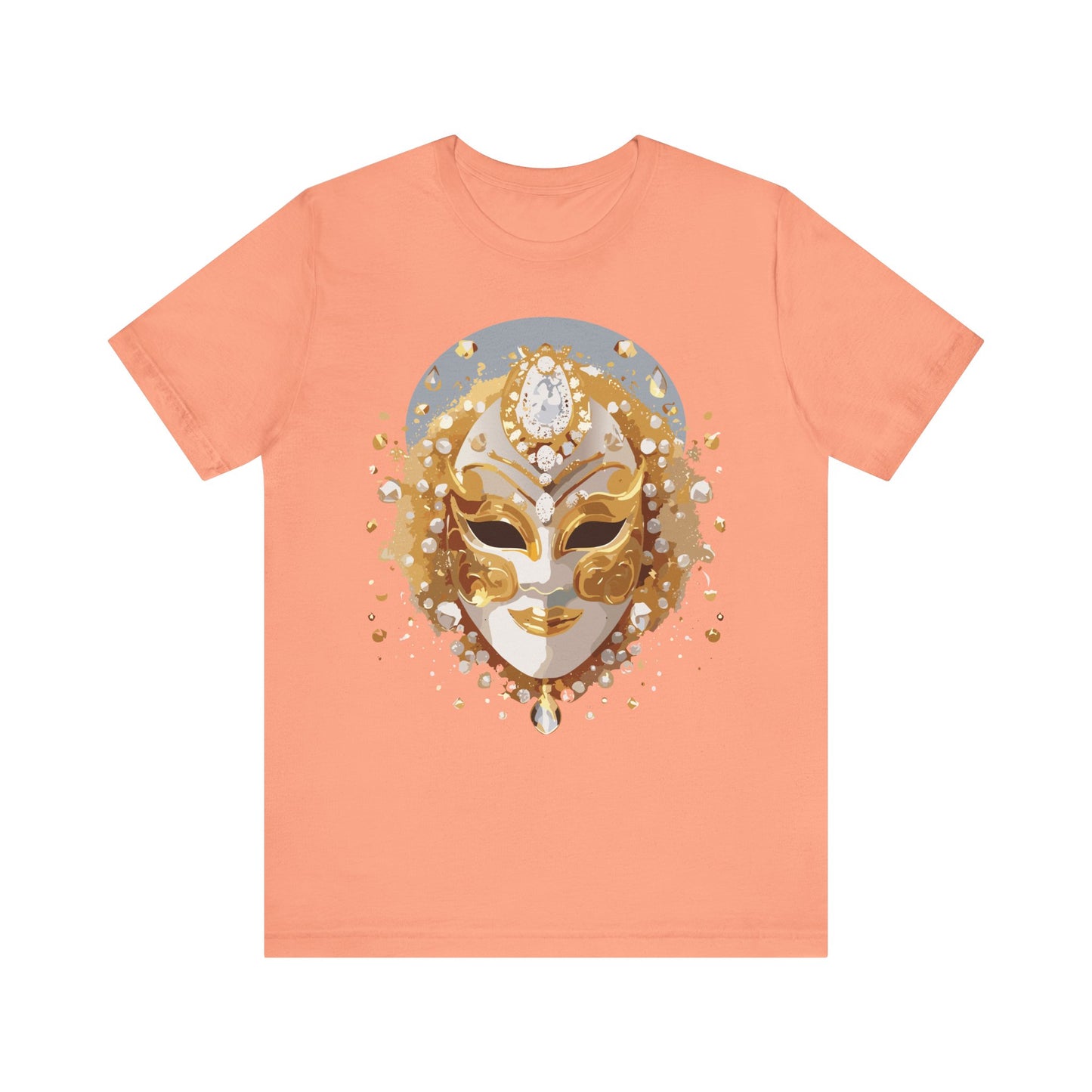 Mask Shirt, Shirt with Mask, Tee Shirt with Gold Face
