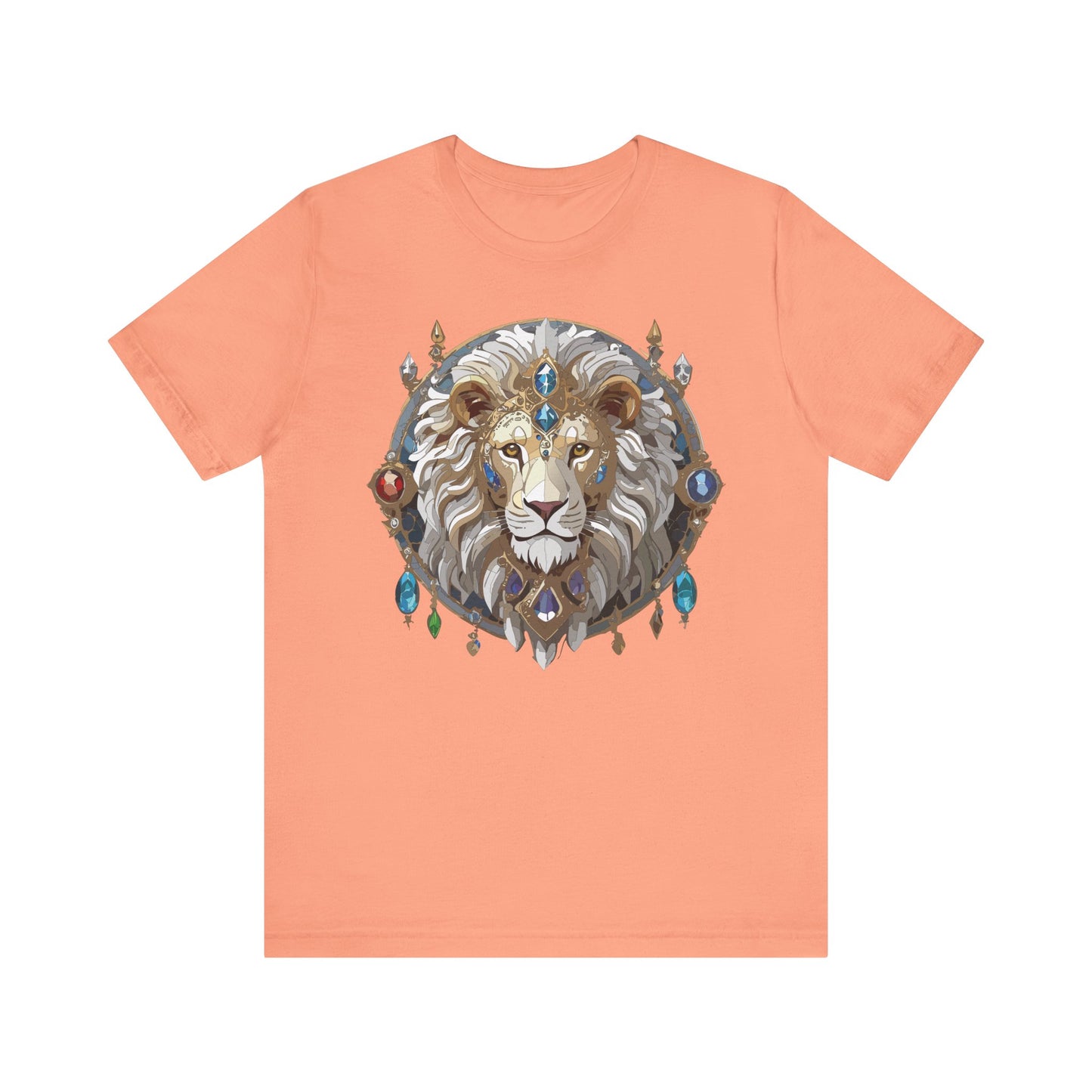 Animal Shirt, Shirt with Animal, Tee Shirt with Gold Animal Medal, Shirt with Antique Animal Medallion