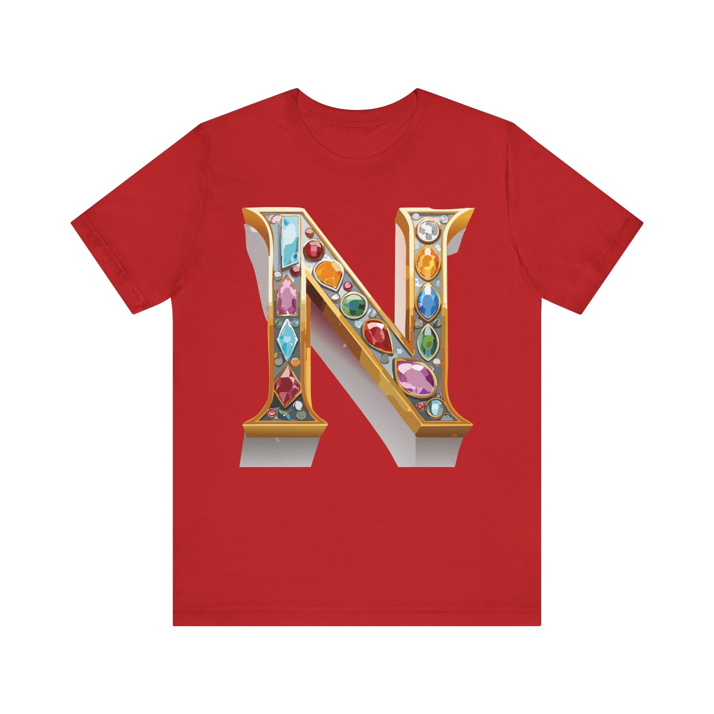 Letter Shirt, Shirt with Letters, Tee Shirt with Gold Letter, Shirt with Antique Letters