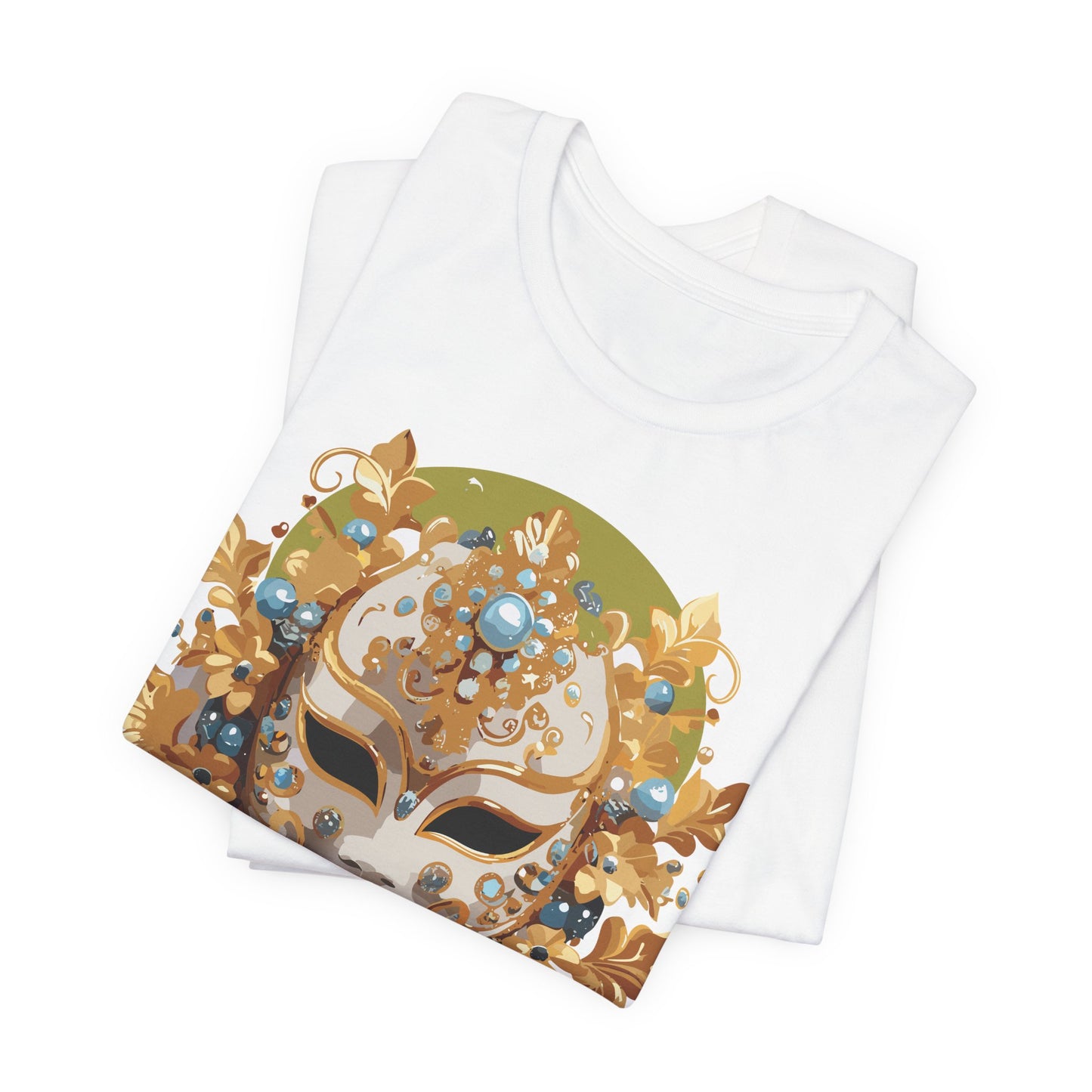 Mask Shirt, Shirt with Mask, Tee Shirt with Gold Face