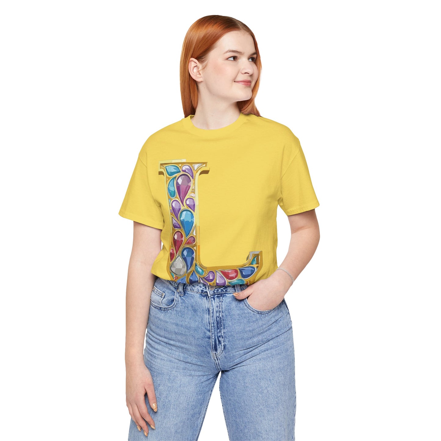Letter Shirt, Shirt with Letters, Tee Shirt with Gold Letter, Shirt with Antique Letters