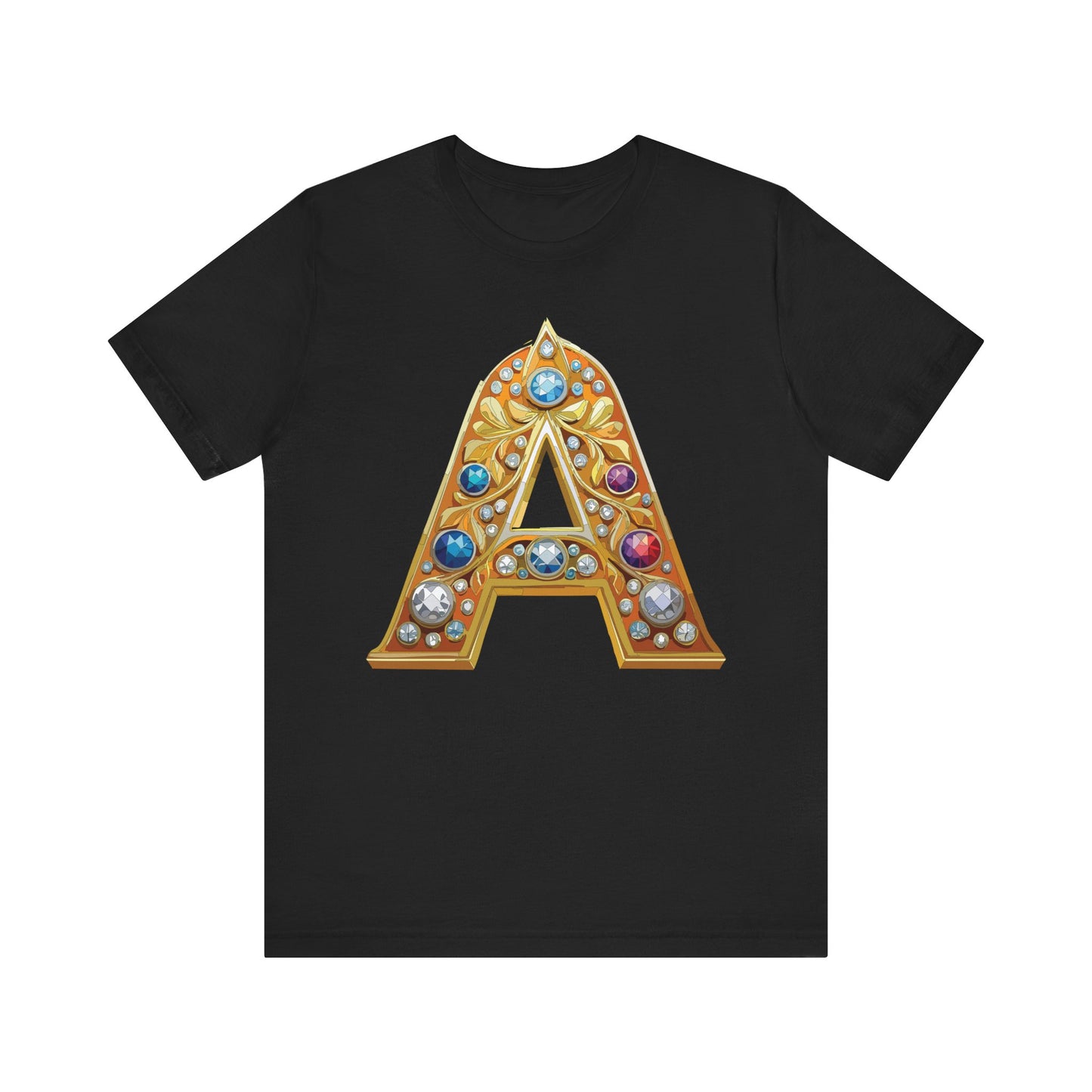 Letter Shirt, Shirt with Letters, Tee Shirt with Gold Letter, Shirt with Antique Letters