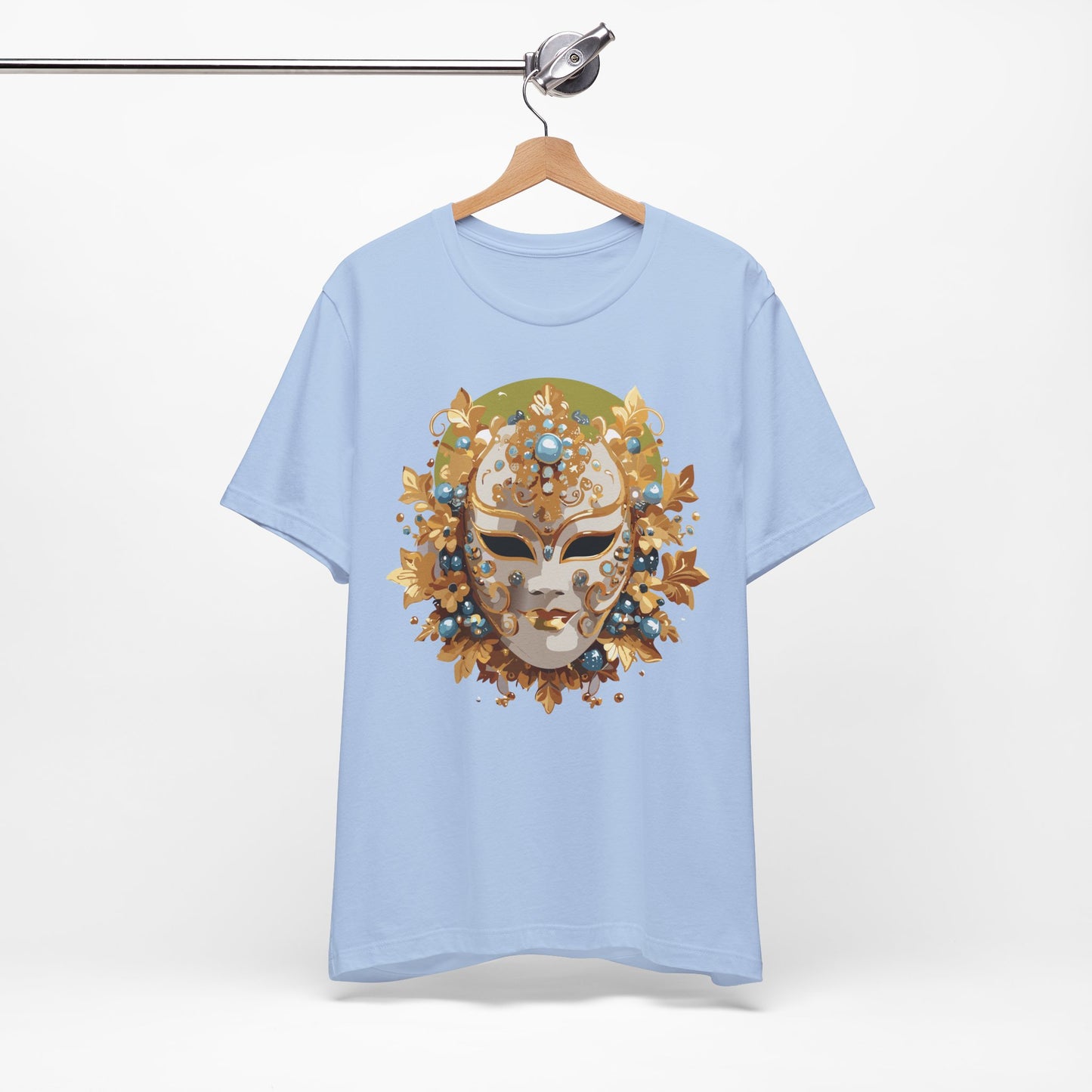 Mask Shirt, Shirt with Mask, Tee Shirt with Gold Face
