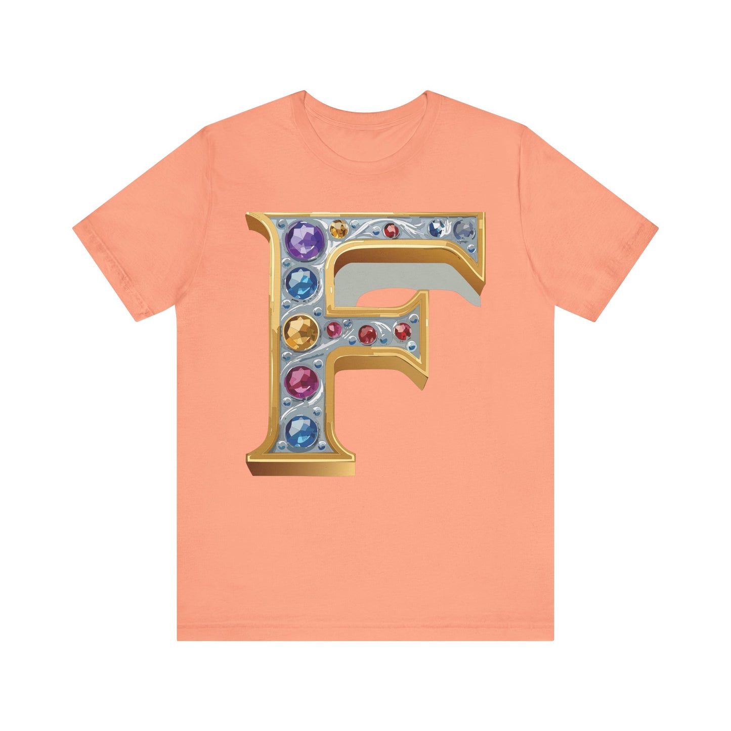 Letter Shirt, Shirt with Letters, Tee Shirt with Gold Letter, Shirt with Antique Letters