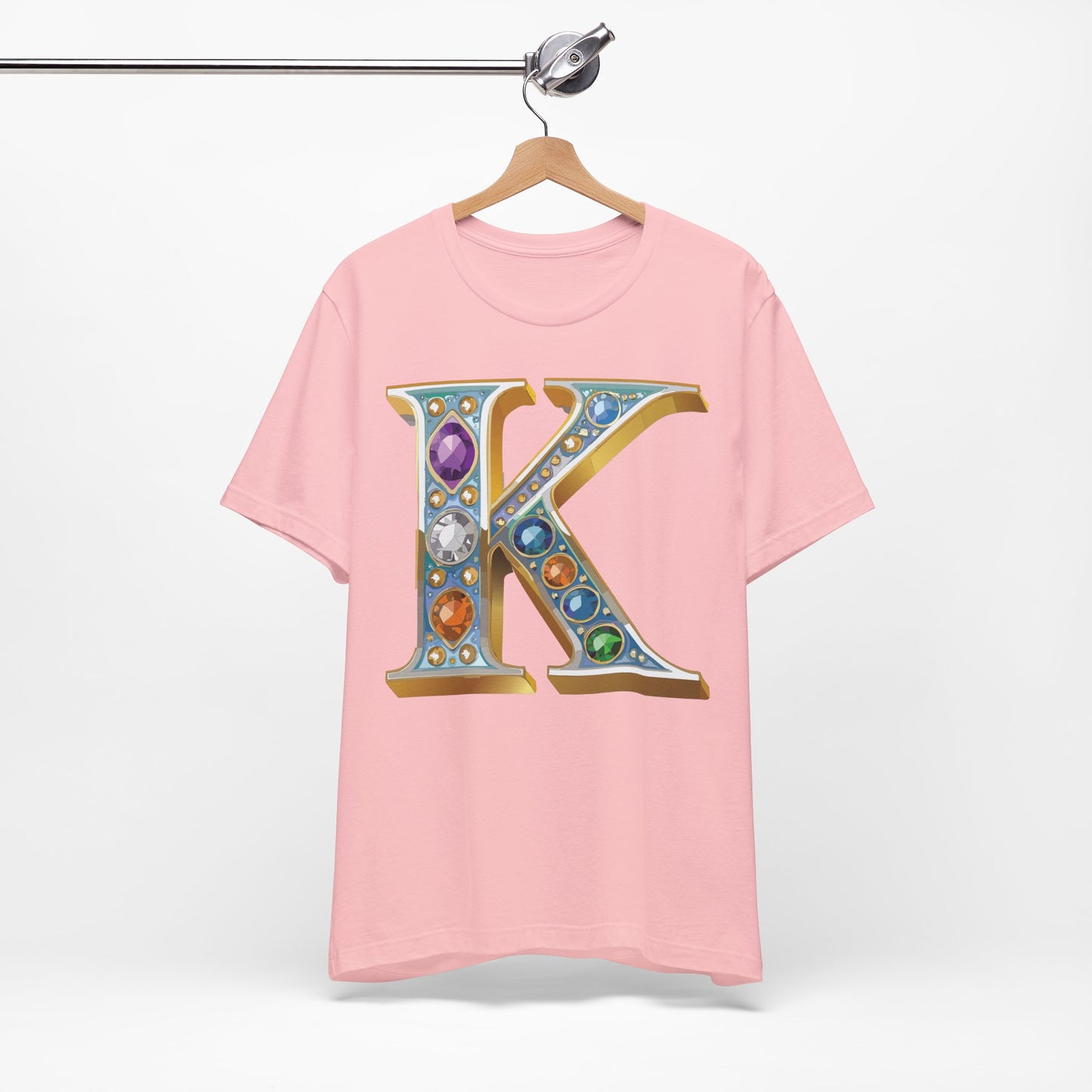 Letter Shirt, Shirt with Letters, Tee Shirt with Gold Letter, Shirt with Antique Letters