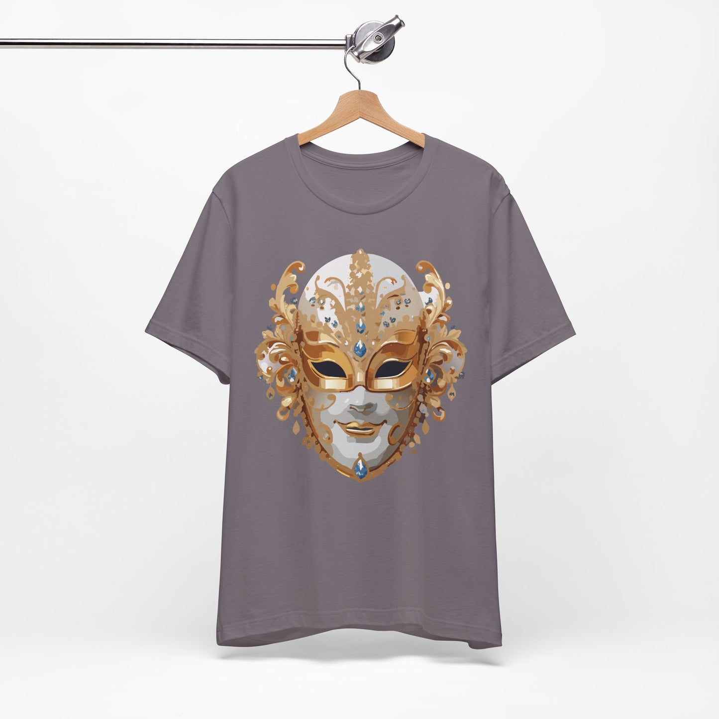 Mask Shirt, Shirt with Mask, Tee Shirt with Gold Face