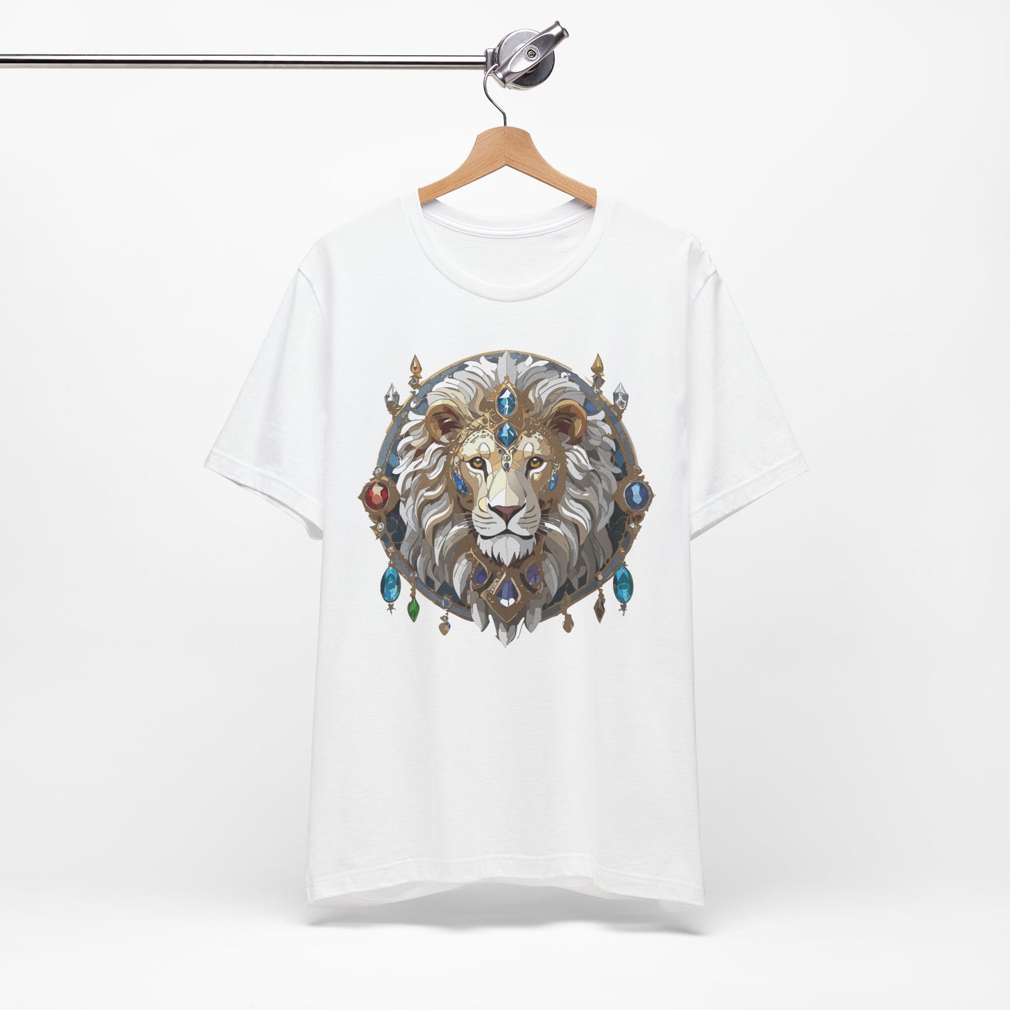 Animal Shirt, Shirt with Animal, Tee Shirt with Gold Animal Medal, Shirt with Antique Animal Medallion