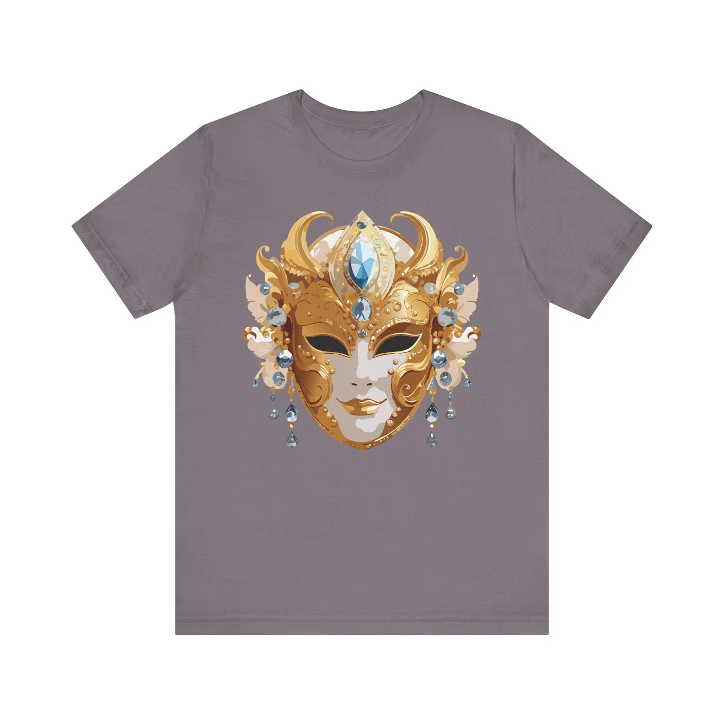 Mask Shirt, Shirt with Mask, Tee Shirt with Gold Face
