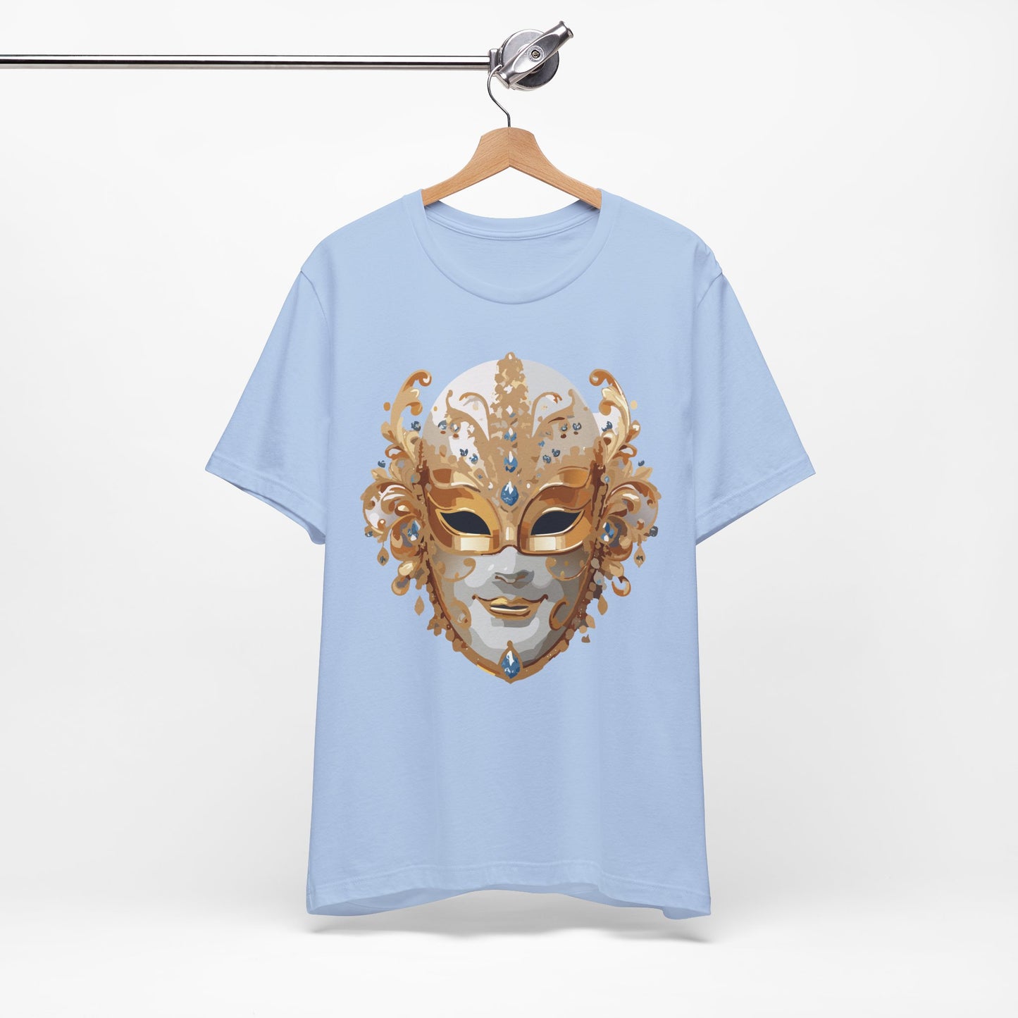 Mask Shirt, Shirt with Mask, Tee Shirt with Gold Face